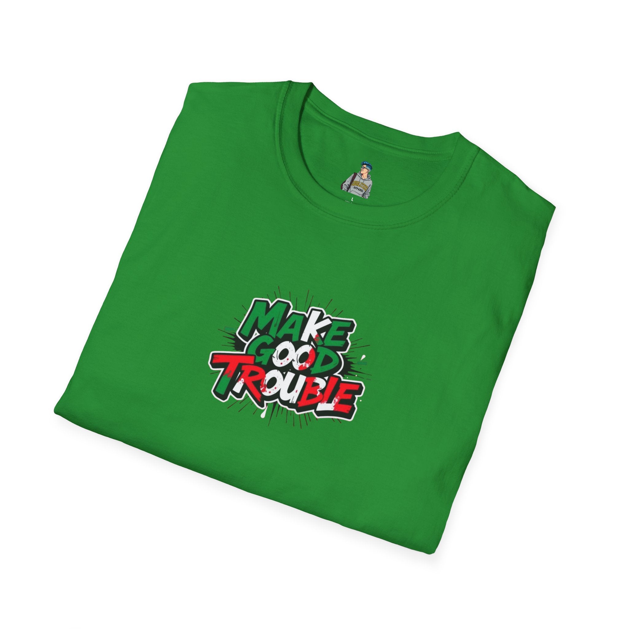 Make Good Trouble Unisex Softstyle T-Shirt | Fun Graphic Tee for Activists & Trendsetters