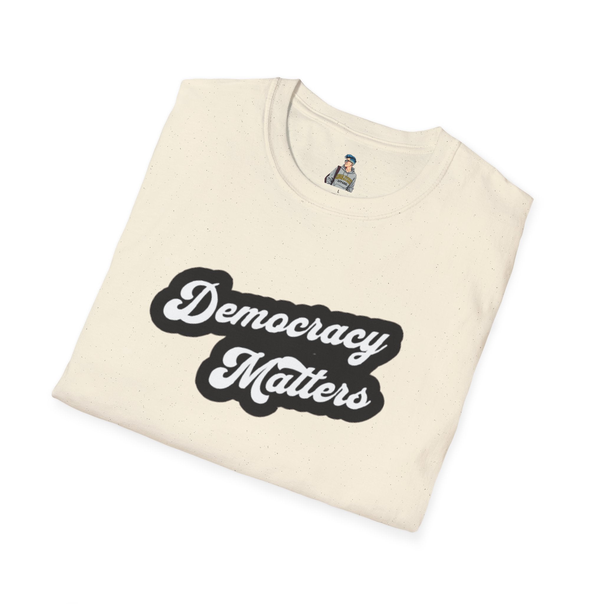 Democracy Matters T-Shirt — Retro Script Political Tee