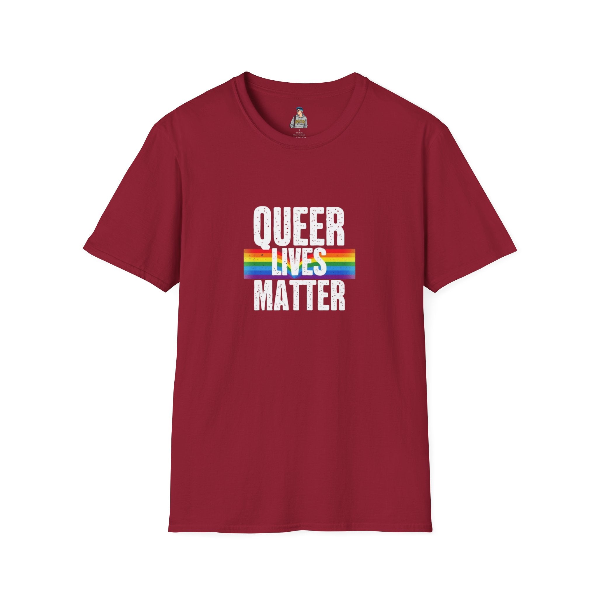 Queer Lives Matter Unisex Softstyle T-Shirt - Support LGBTQ+ Rights