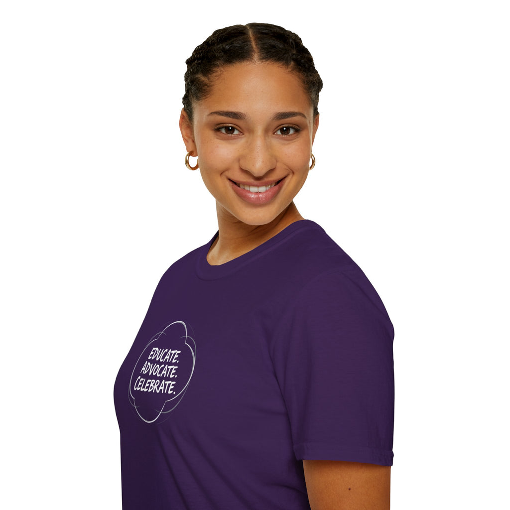 Subtle Pride Educate Advocate Celebrate Minimalist T-Shirt for Every Occasion - EqualiTees.Me