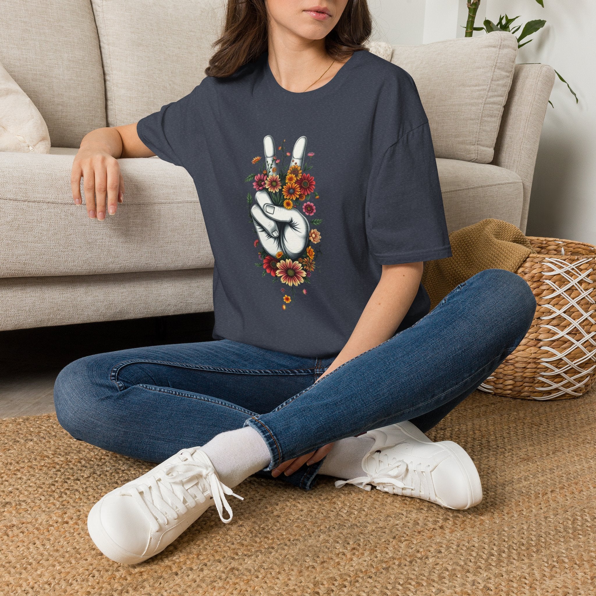 Grow Peace Unisex Softstyle T-Shirt - Boho Inspiration, Perfect for Festivals and Everyday Wear
