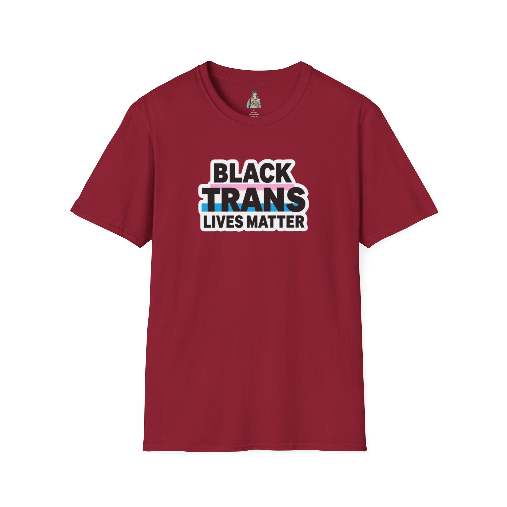Unisex Softstyle T-Shirt - Black Trans Lives Matter Statement Tee