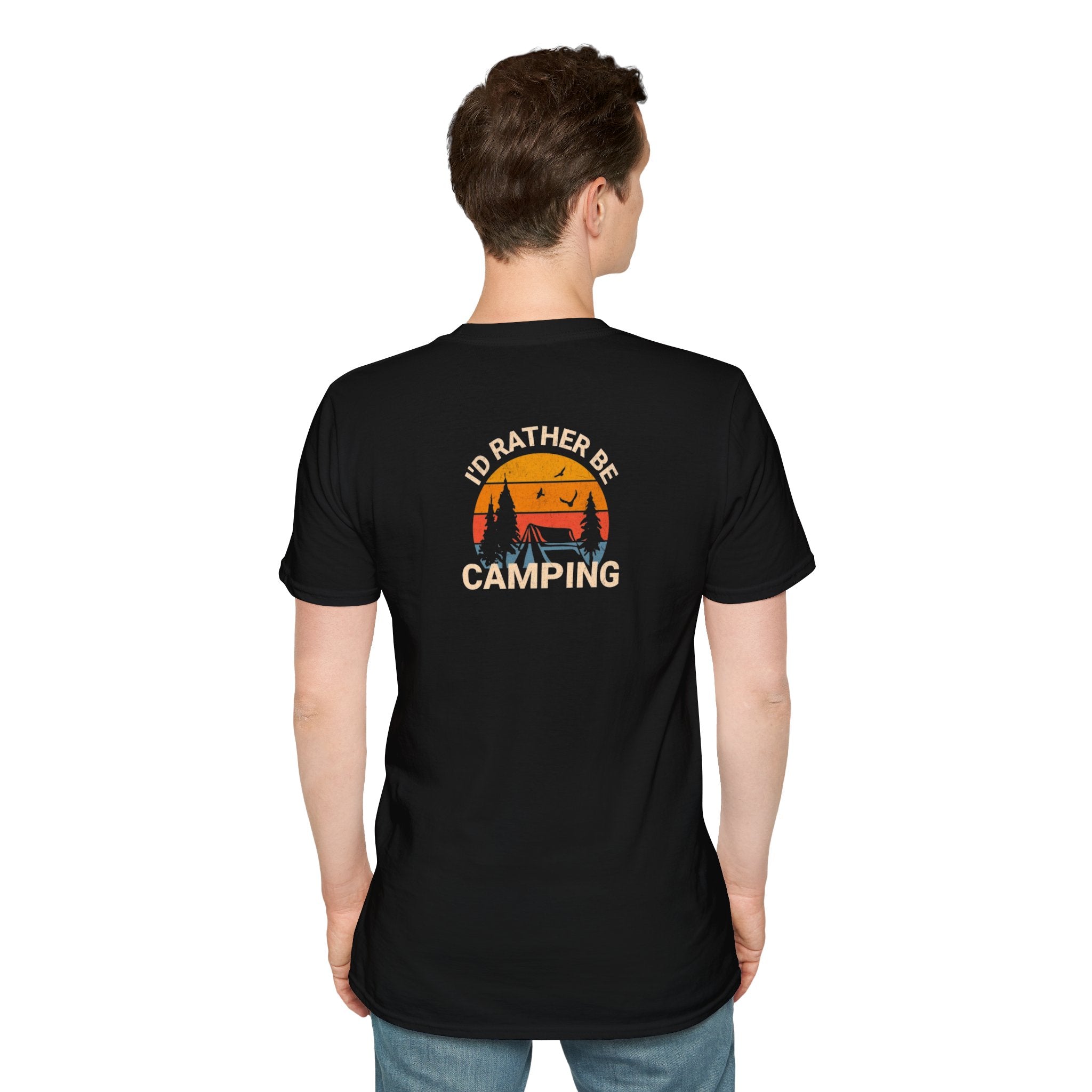 Unisex Softstyle T-Shirt - 'I'd Rather Be Camping' Adventure Tee