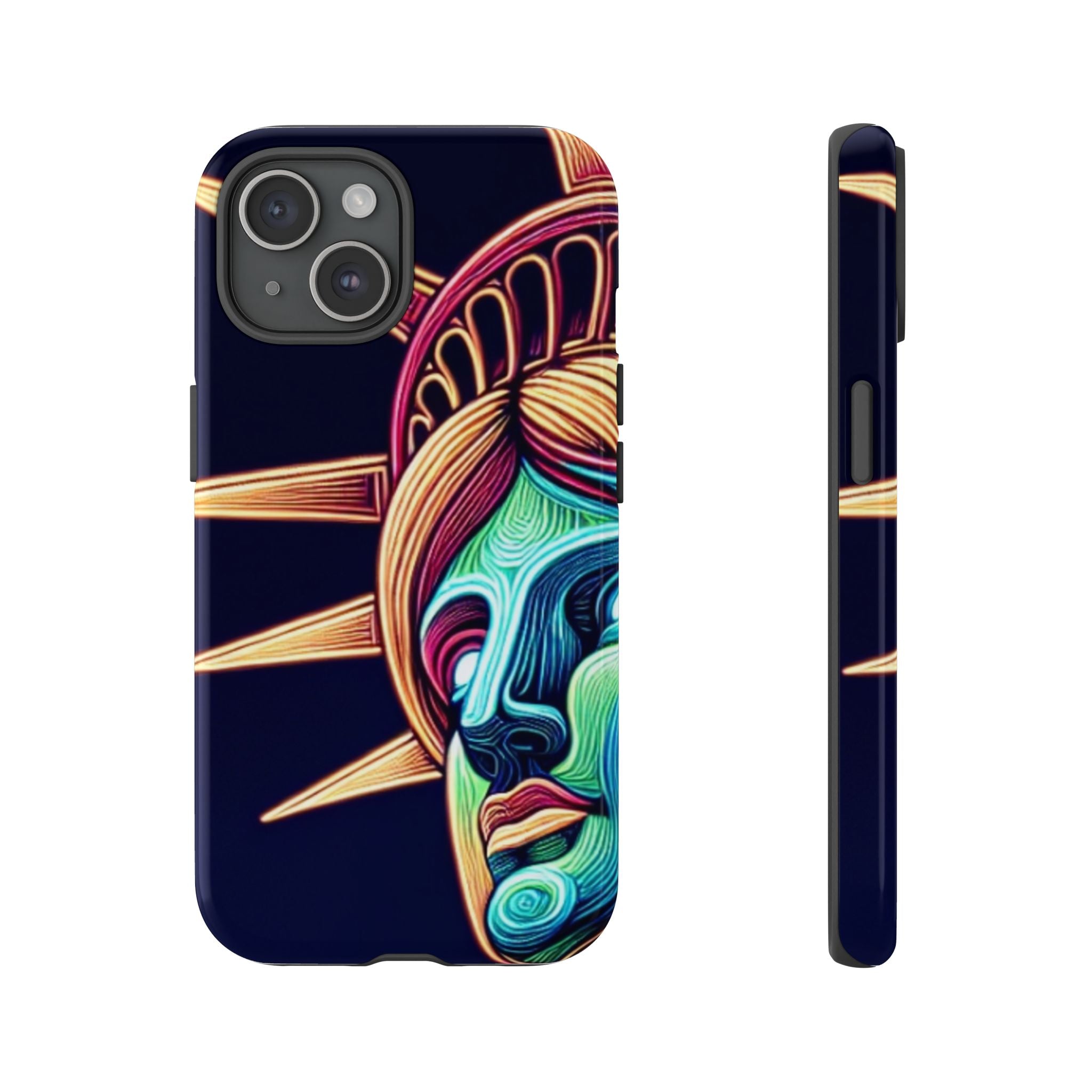 Statue of Liberty Neon Glowing Art Tough Case for Android & iPhone