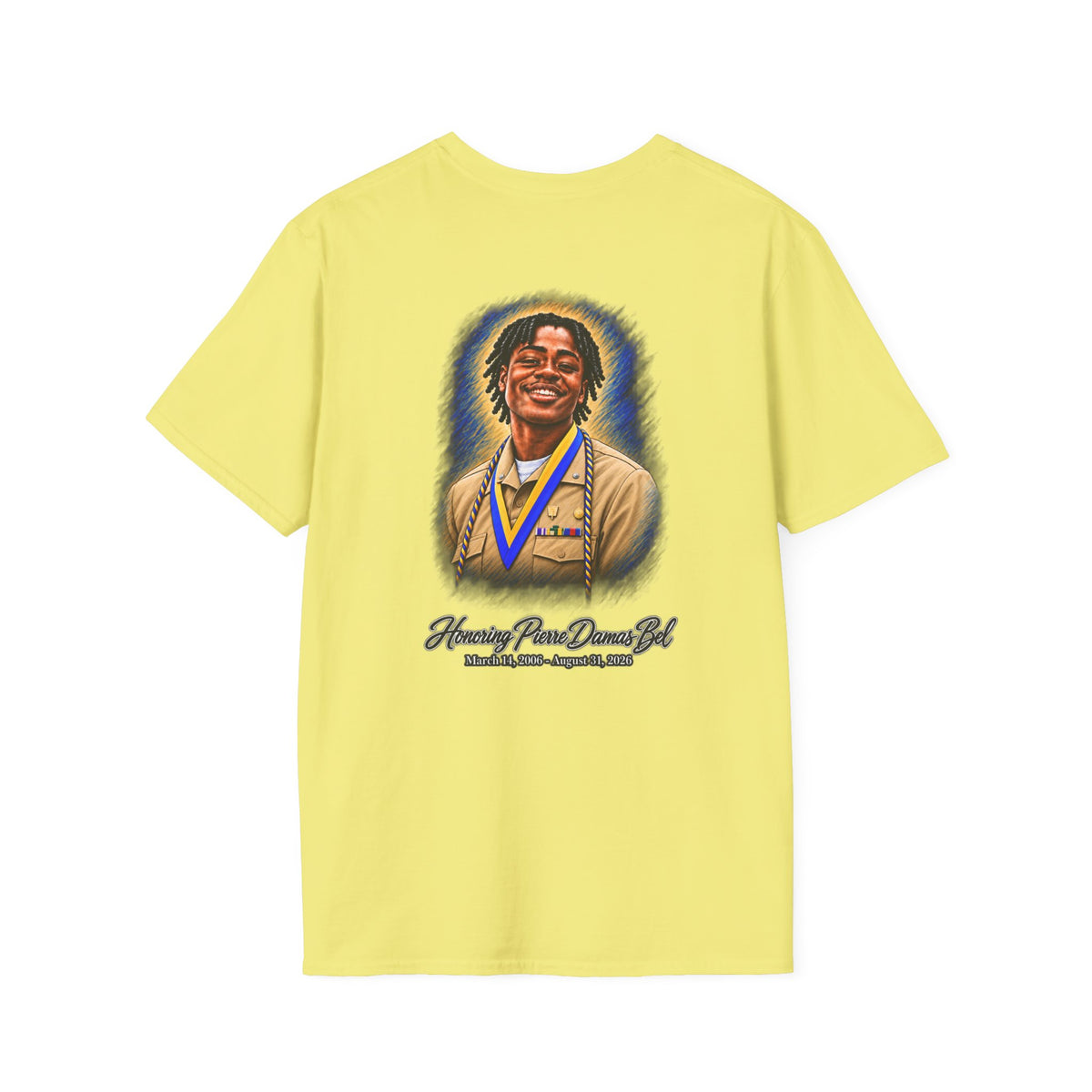 Portrait Front and Back - In Memory of Pierre Damas Bel T-Shirt