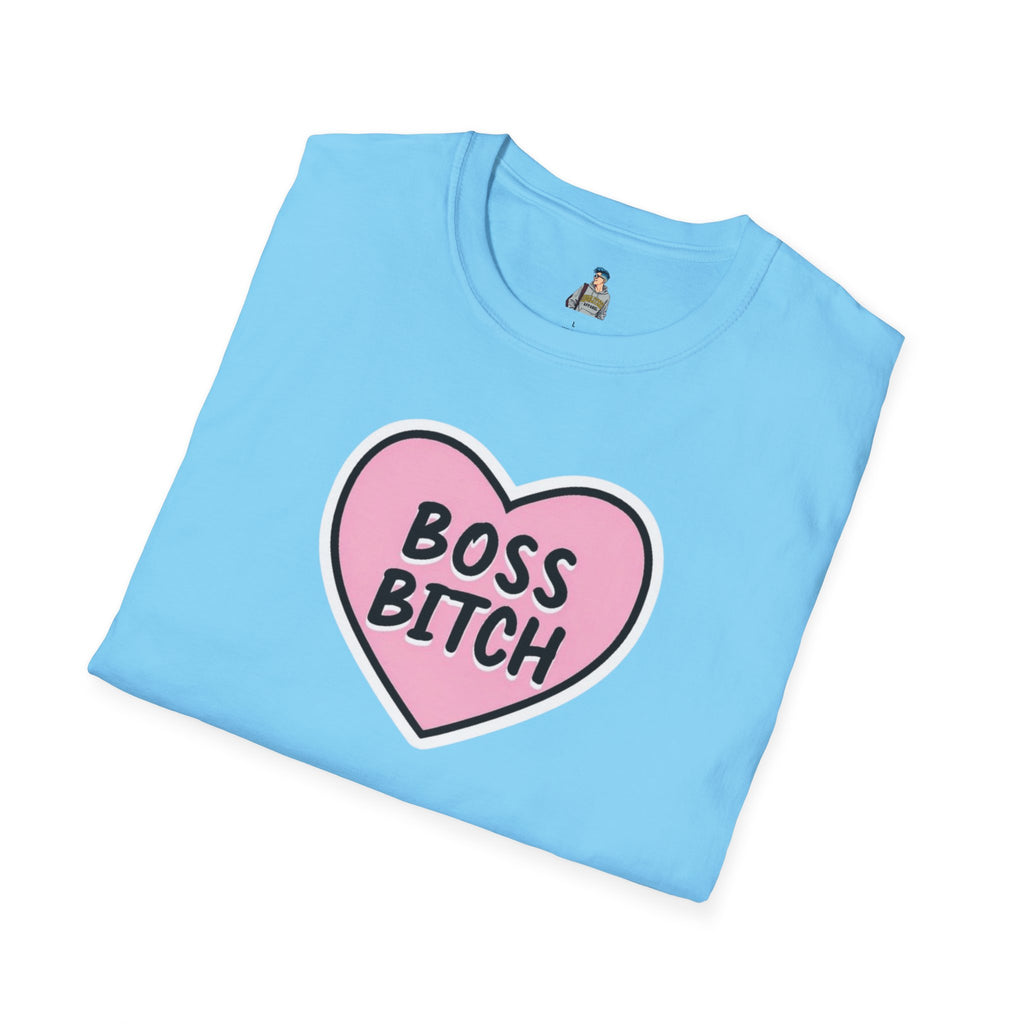 Unisex Softstyle T-Shirt - 'Boss Bitch' Heart Design - Funny Statement Tee