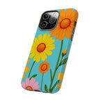 Floral Tough Phone Case for iPhone — Bright Daisy Garden Protective Cover