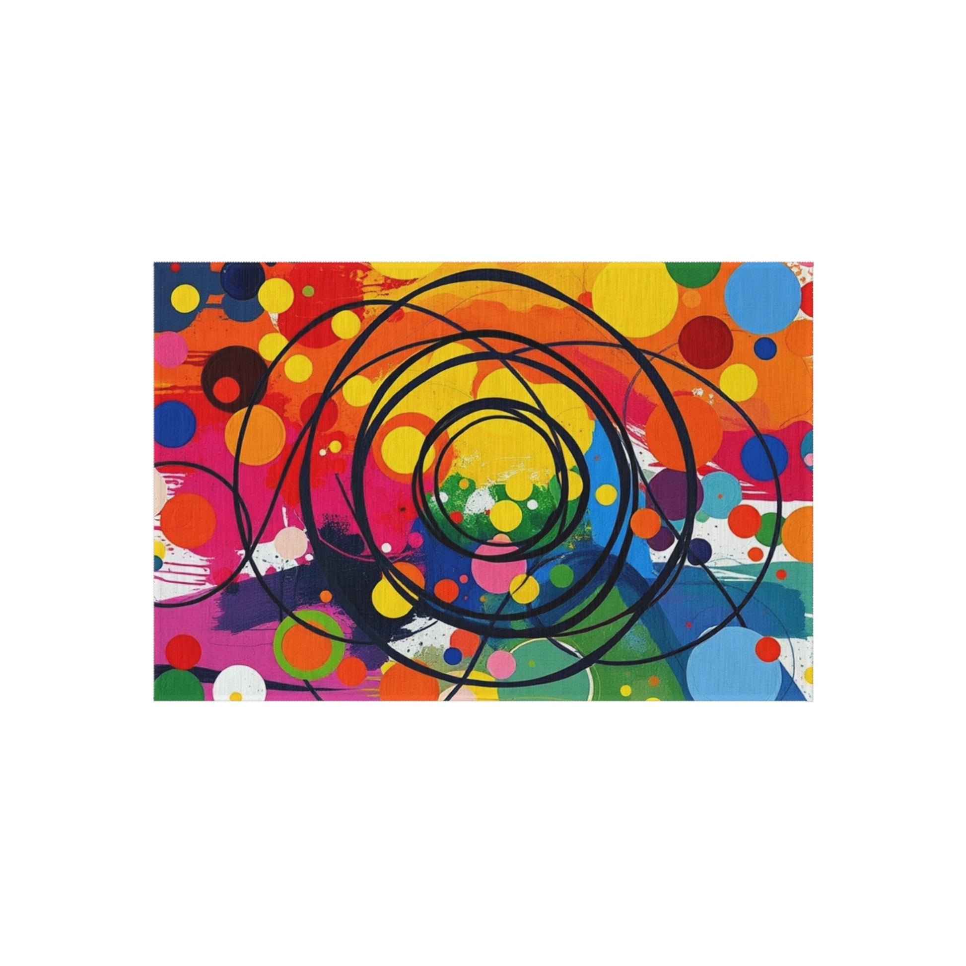 Abstract Circles and Swirls Outdoor Rug