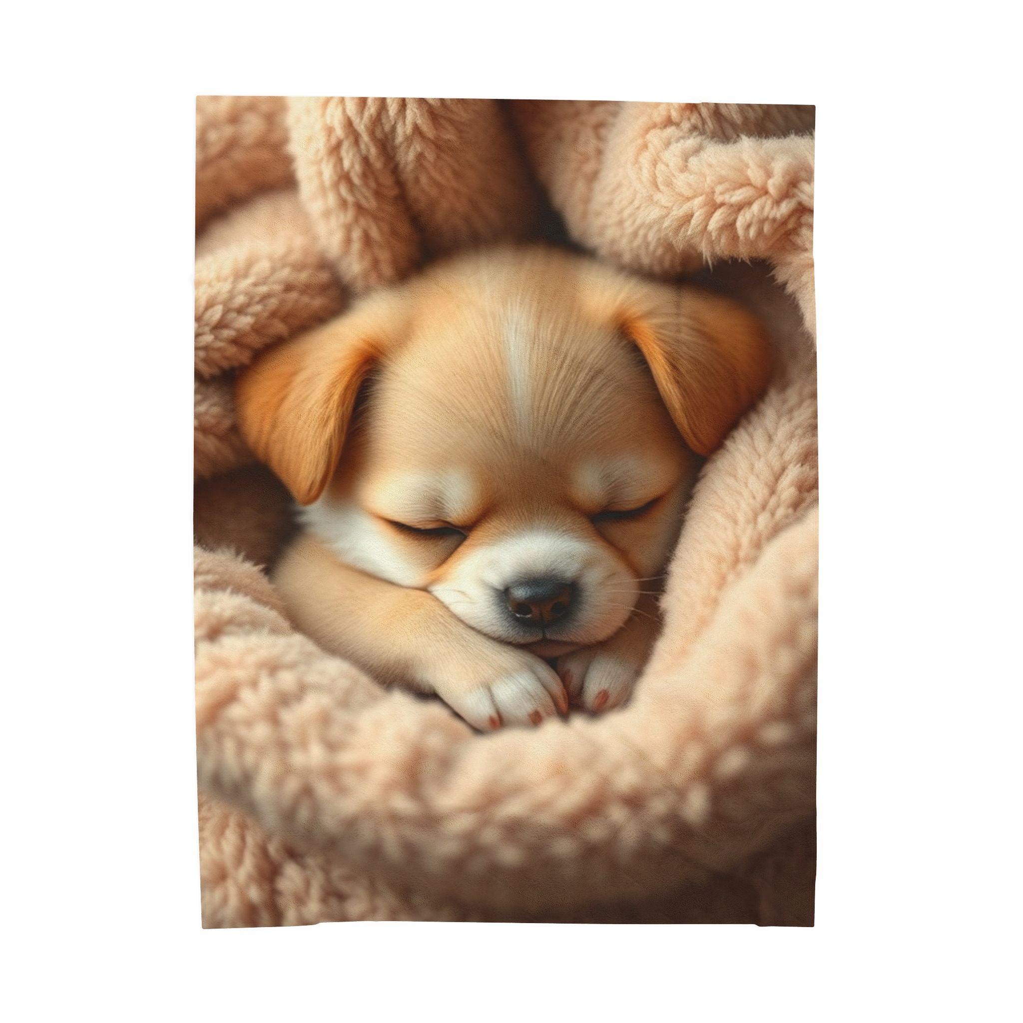 Cozy Pup Velveteen Plush Blanket – Adorable Dog Design for Comfort and Warmth
