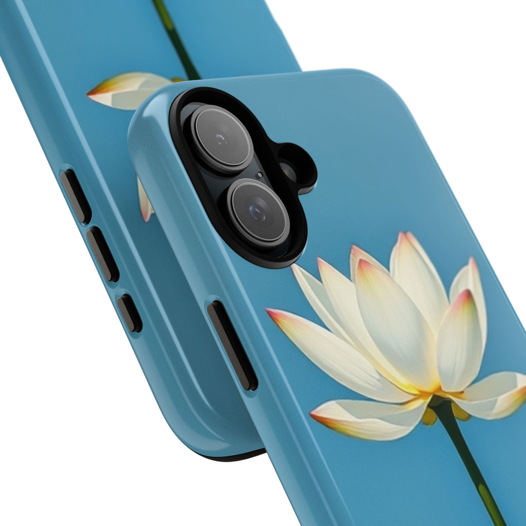 Open White Peace Lily Design Tough Case For Android & iPhone