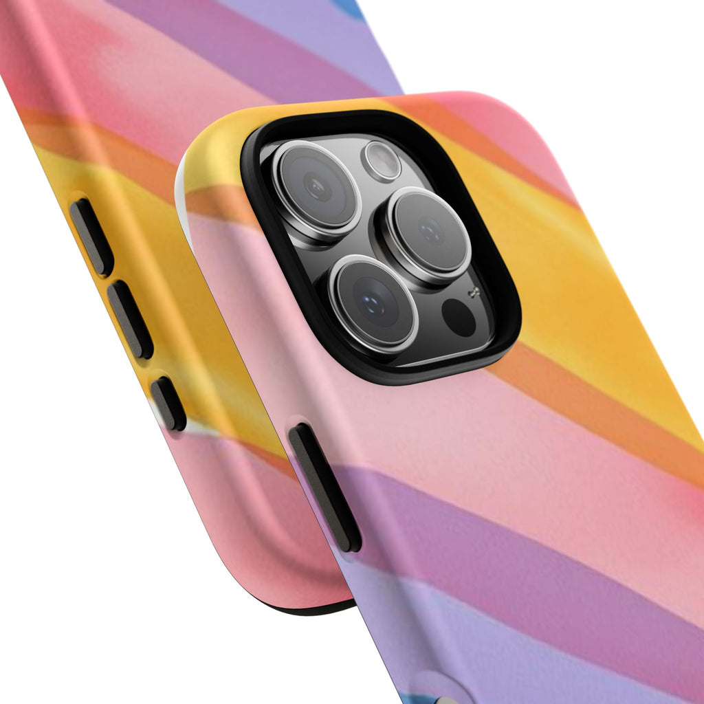 Colorful Diagonal Watercolor Tough Phone Case for iPhone