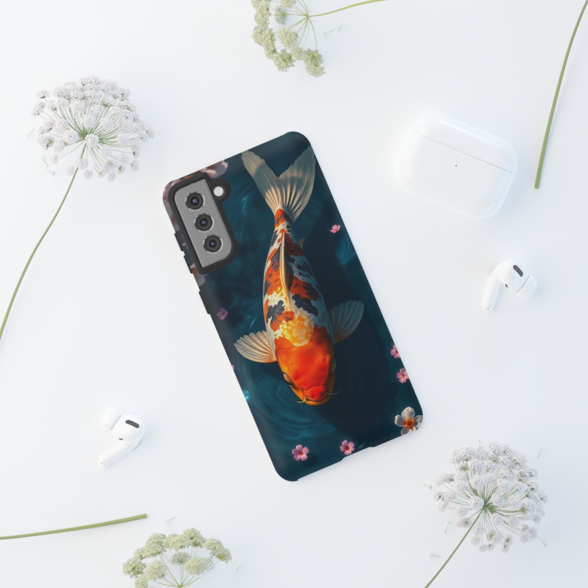 Peaceful Koi Cherry Blossom Tough Cases For Android & iPhone