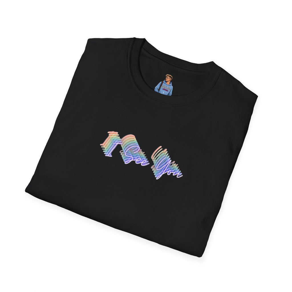 I See You Unisex Softstyle T-Shirt - Colorful Wave Design for LGBTQ+ Visibility