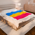 Pansexual Flag - Colorful Velveteen Plush Blanket