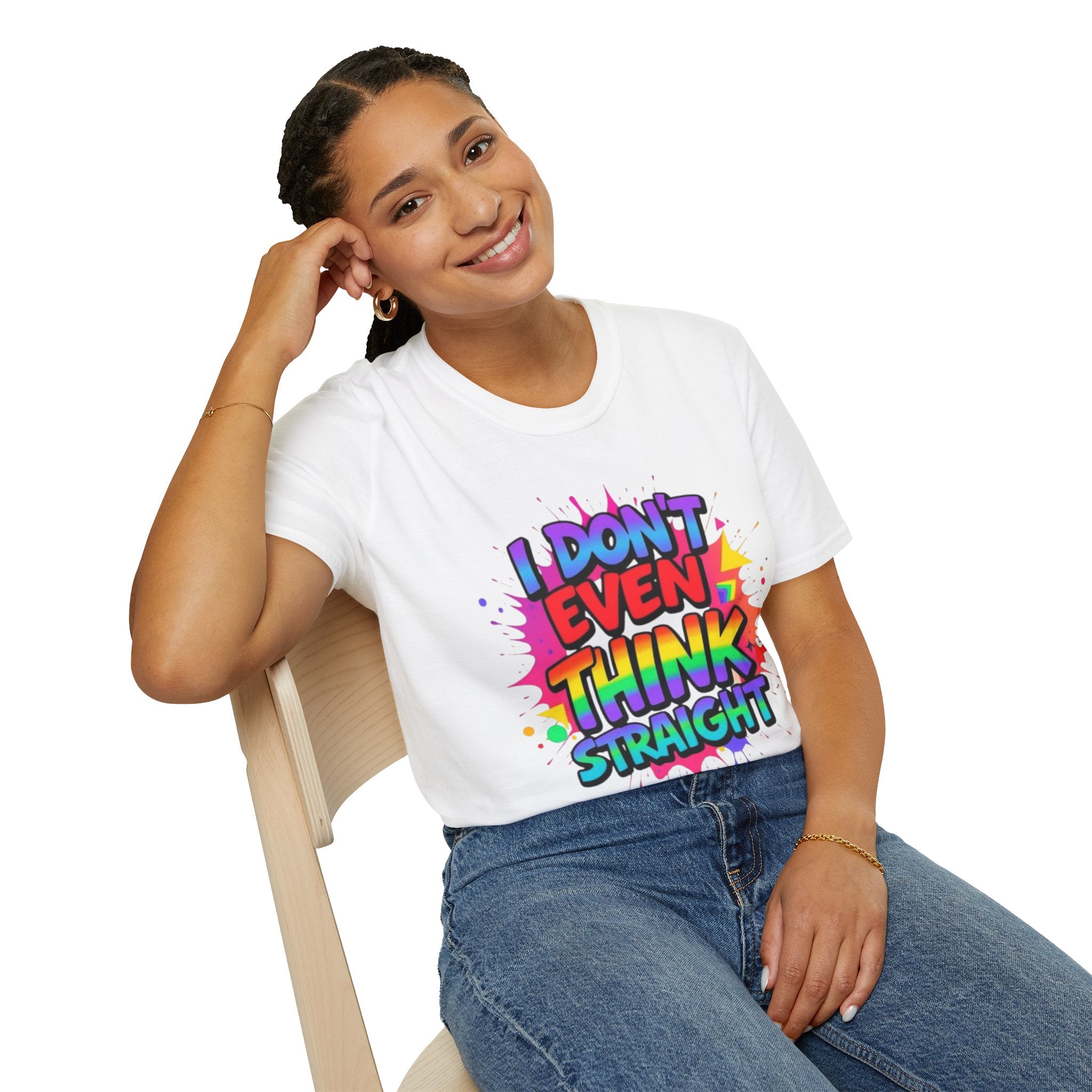 Pride T-Shirt, Unisex Graphic Tee, "I don't even think straight"