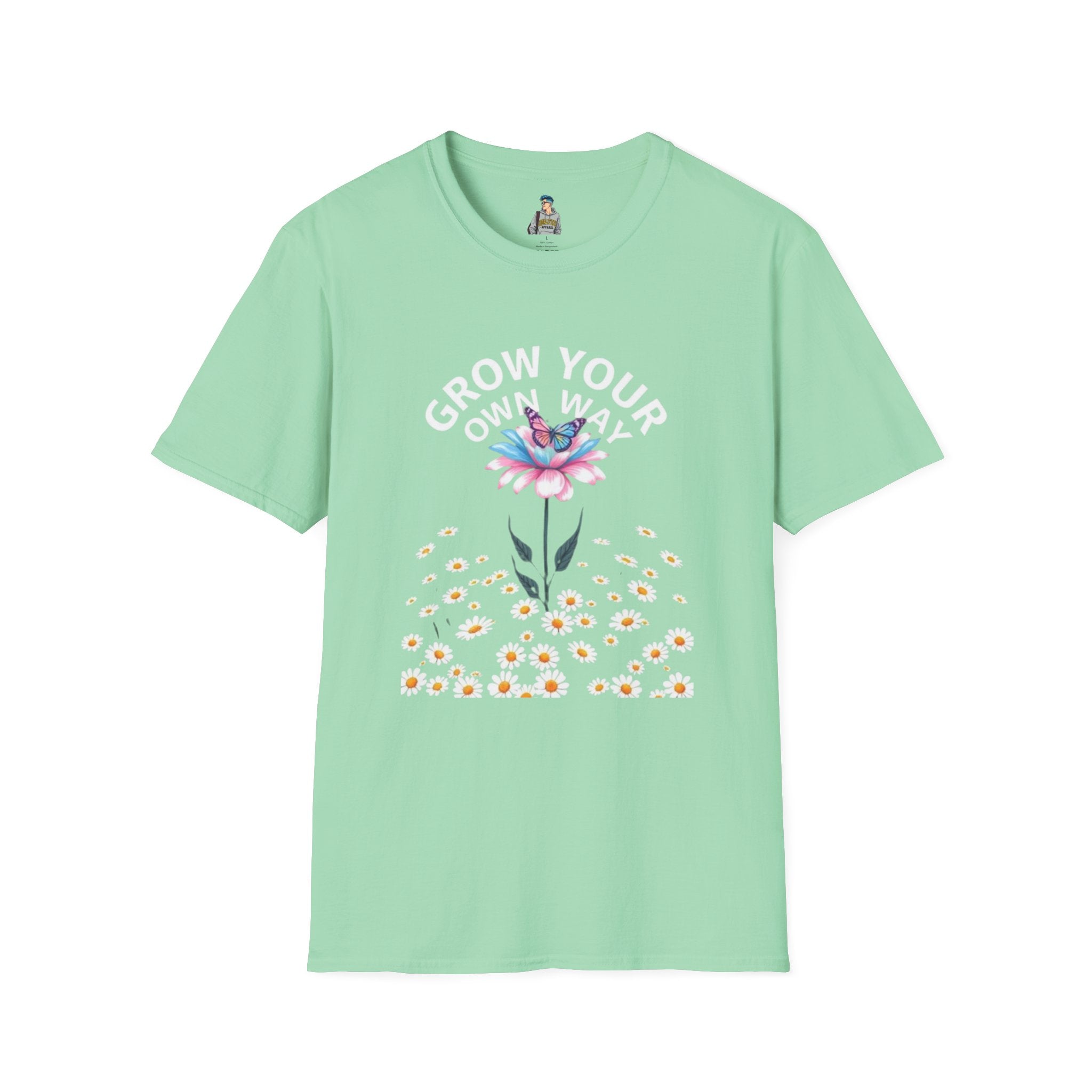 Grow Your Own Way Trans Pride Unisex T-Shirt - Floral Design for Garden Lovers
