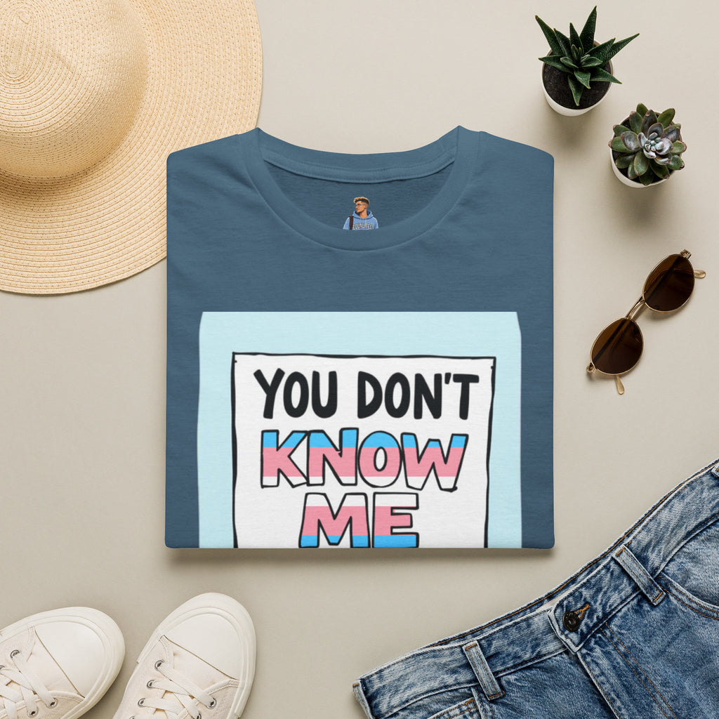 You Don't Know Me Enough to Hate Me Trans Pride T-Shirt - Unisex Softstyle Tee for Casual Wear