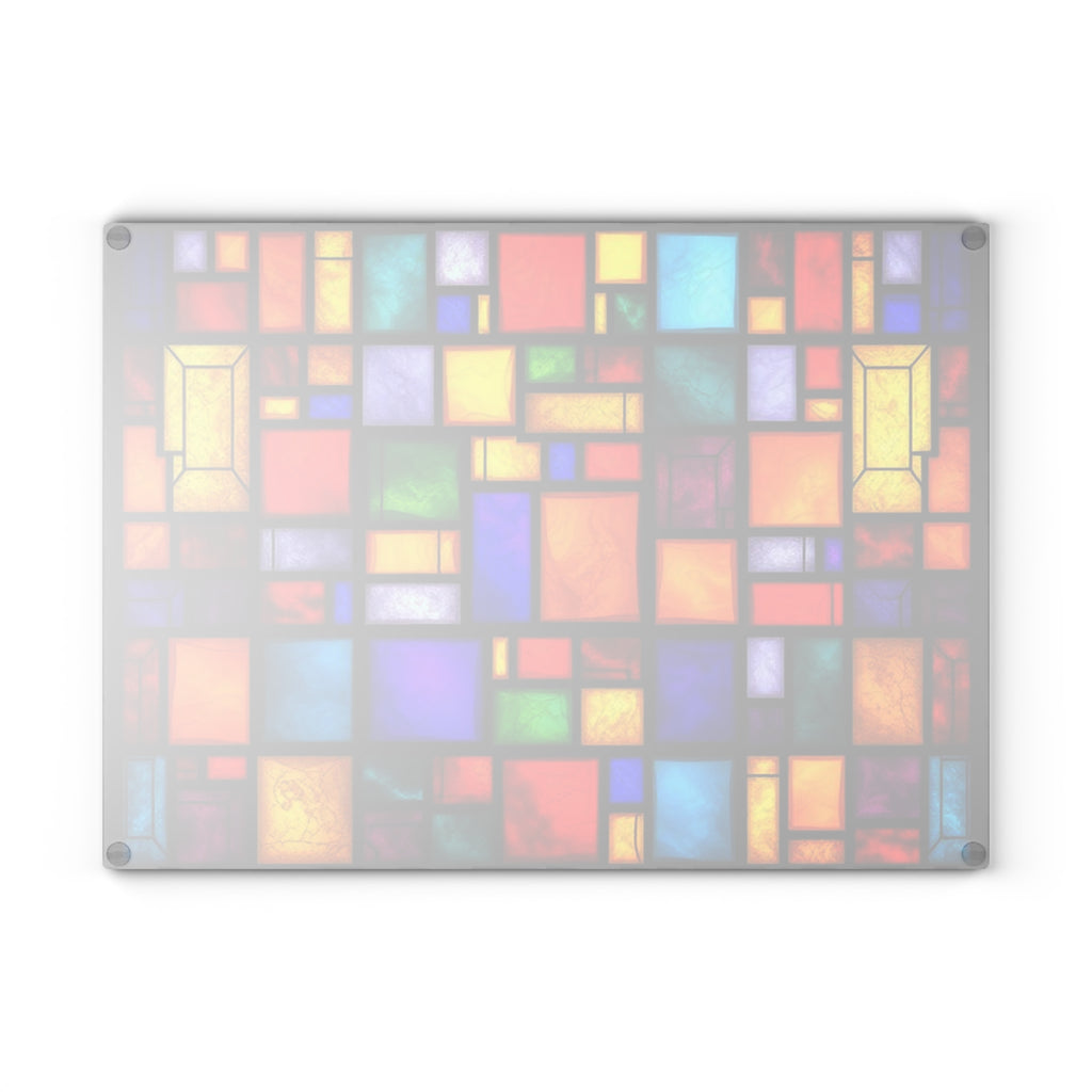 Vibrant Stained Glass Cutting Board - Colorful Kitchen Decor