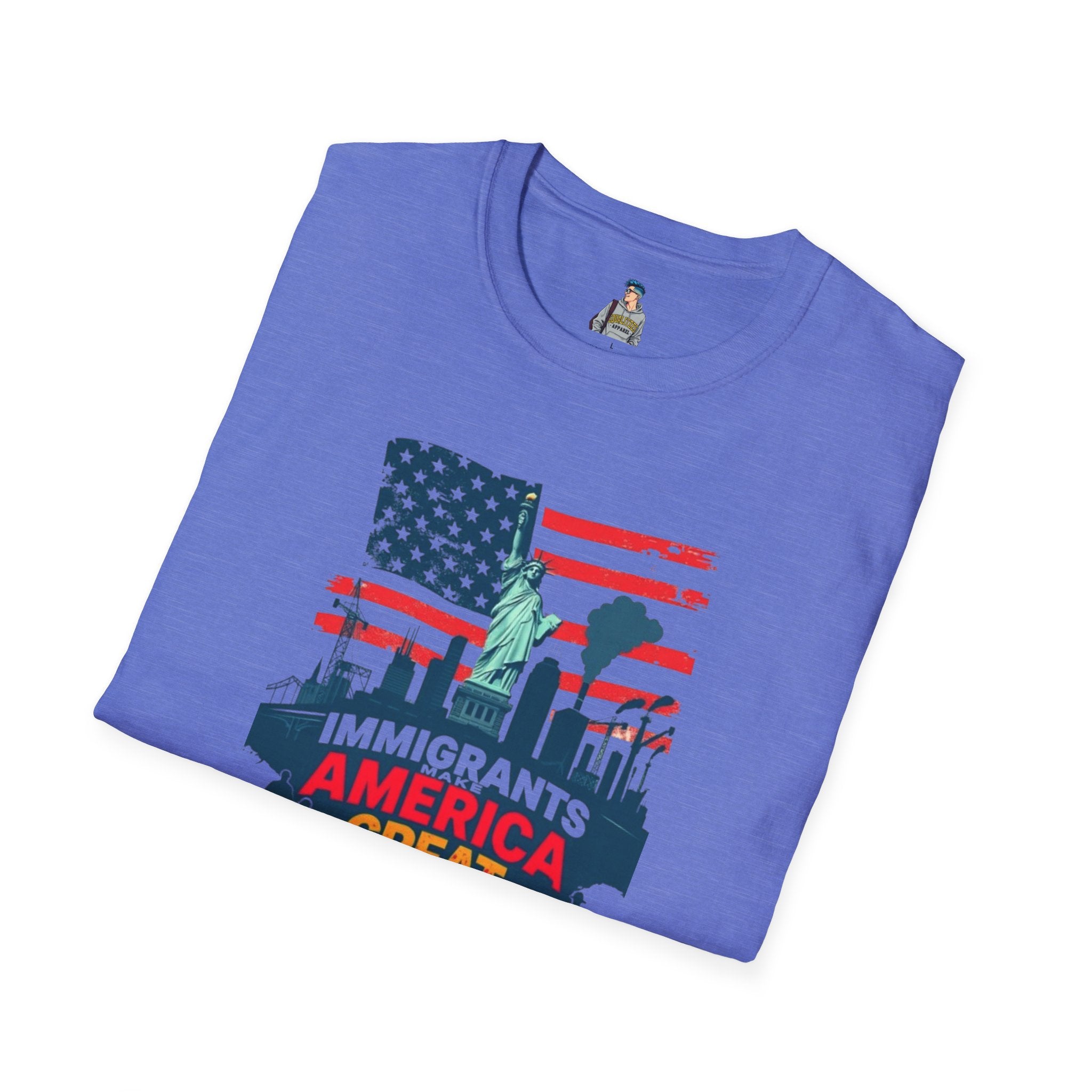 Unisex Softstyle T-Shirt - "Immigrants Make America Great" - Celebrate Diversity & Freedom