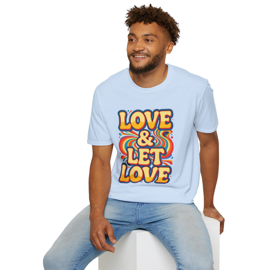 T-Shirt — "Love & Let Love" Retro Rainbow Peace Tee