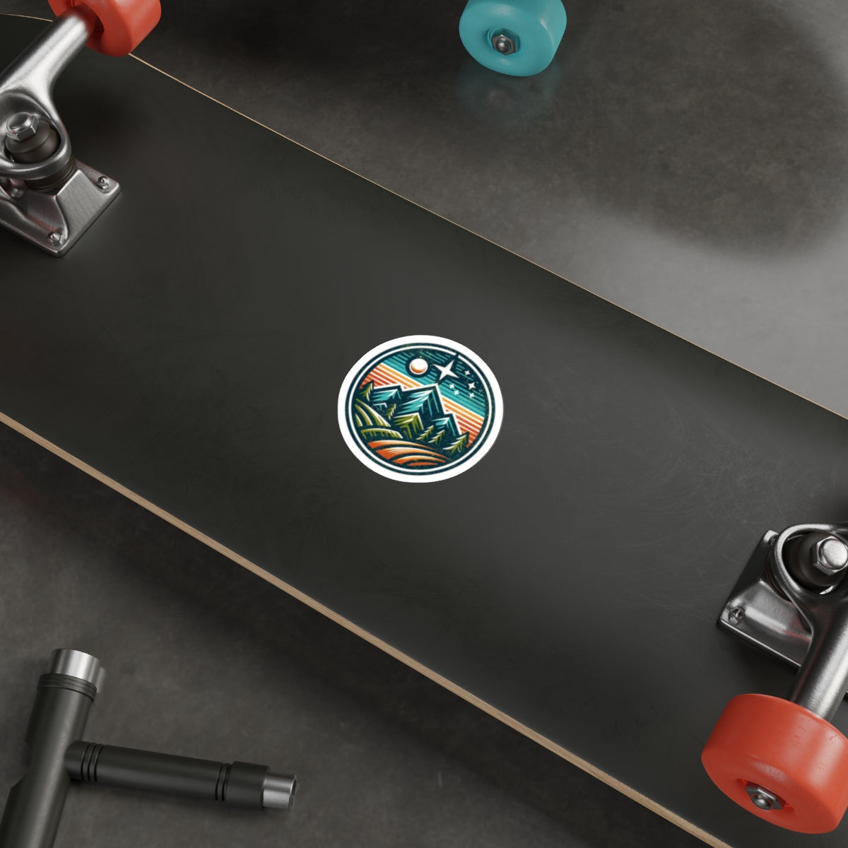 Die-Cut Stickers - Mountain Night Scene