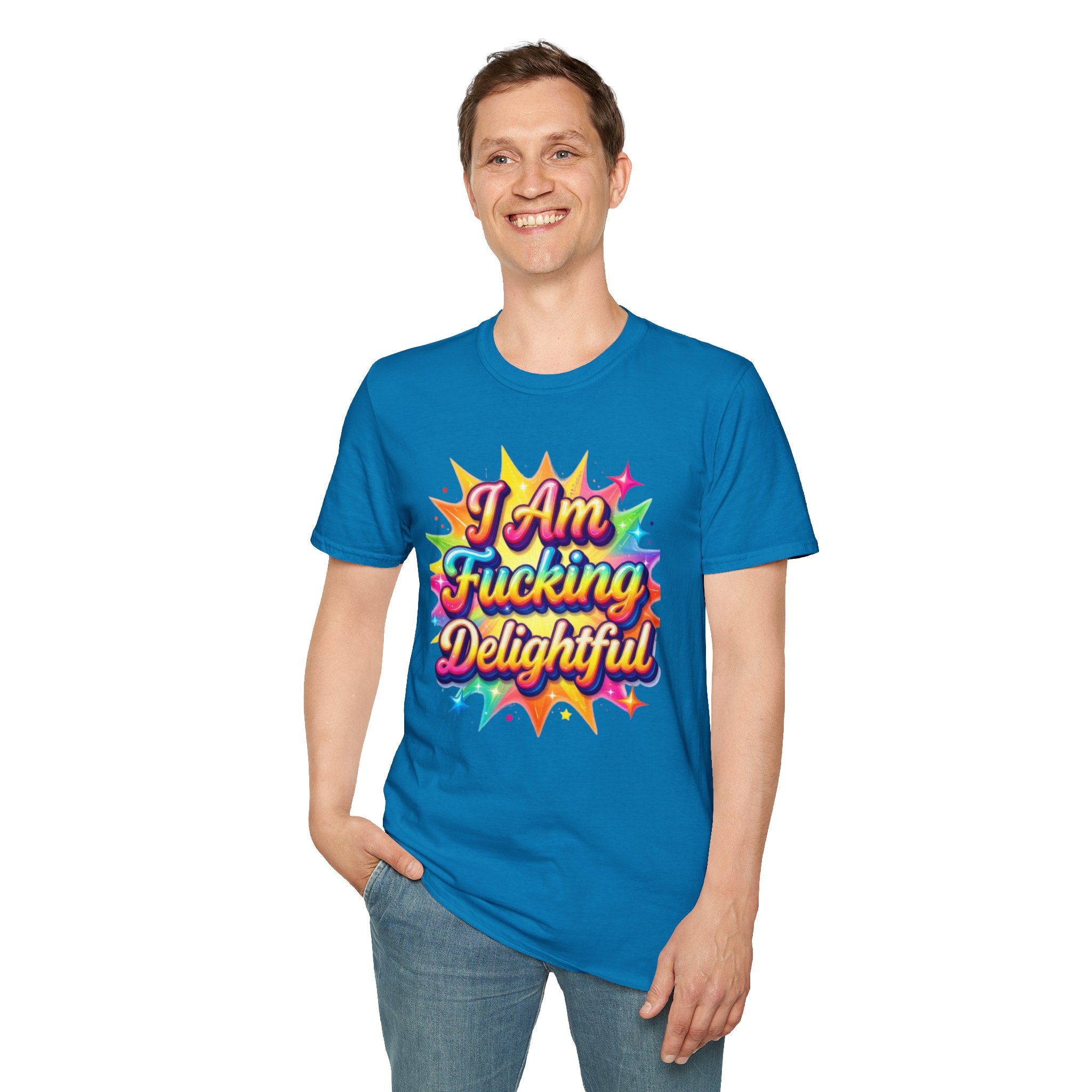 I Am Fucking Delightful T-Shirt - Bold Rainbow Self-Love Graphic Tee