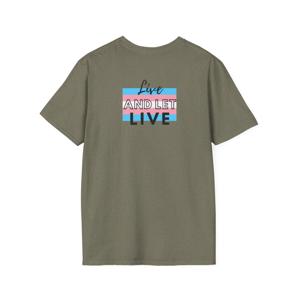Live and Let Live Safety Pin Unisex Softstyle T-Shirt - Casual LGBTQ+ Pride Tee
