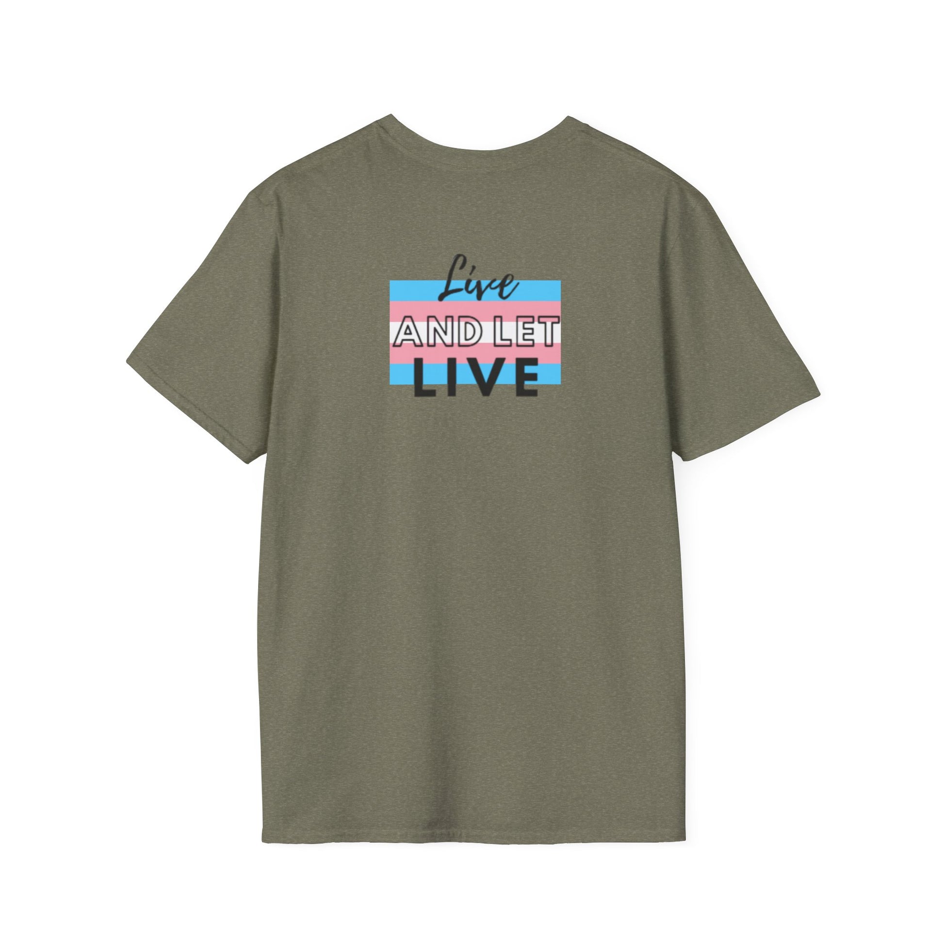 Live and Let Live Safety Pin Unisex Softstyle T-Shirt - Casual LGBTQ+ Pride Tee