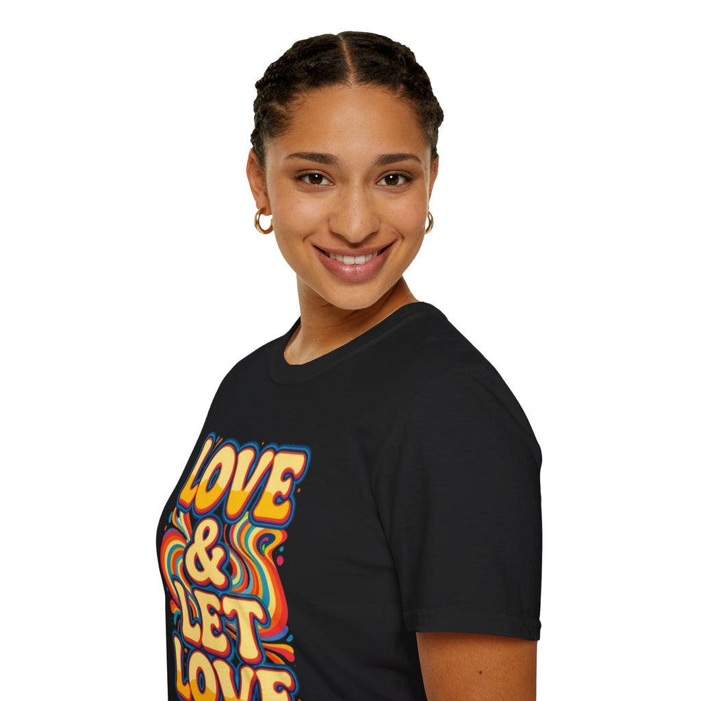 T-Shirt — "Love & Let Love" Retro Rainbow Peace Tee