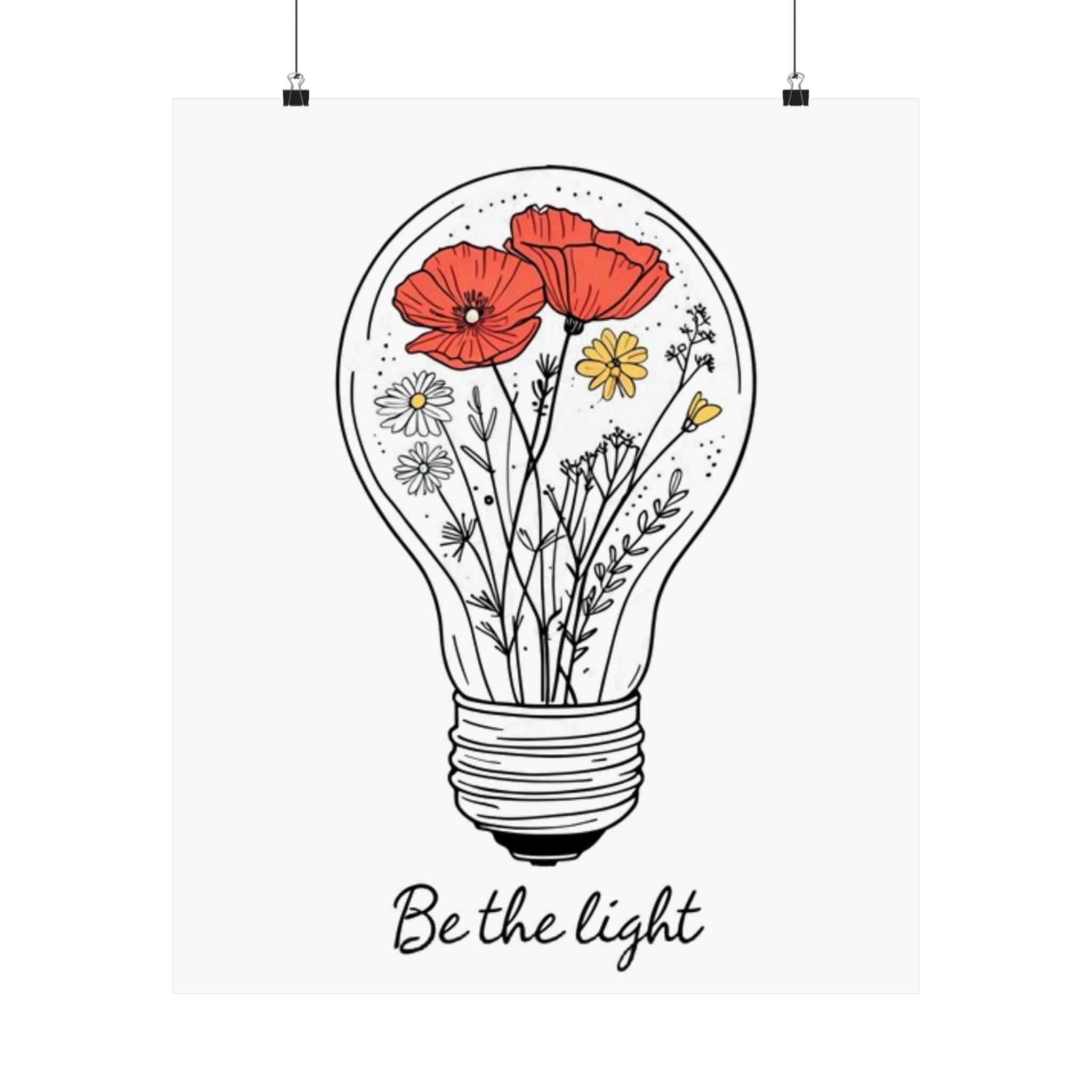 Inspirational Matte Vertical Poster - 'Be the Light'