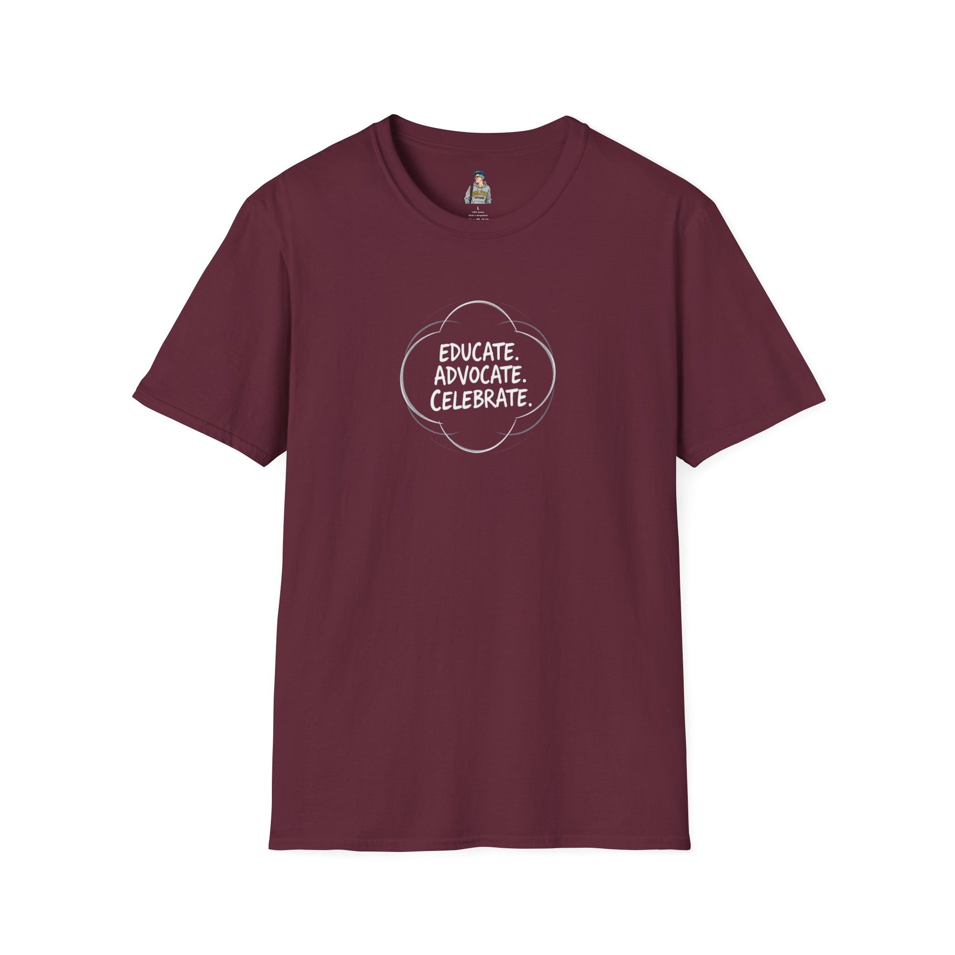 Educate. Advocate. Celebrate. Minimalist Pride T-Shirt