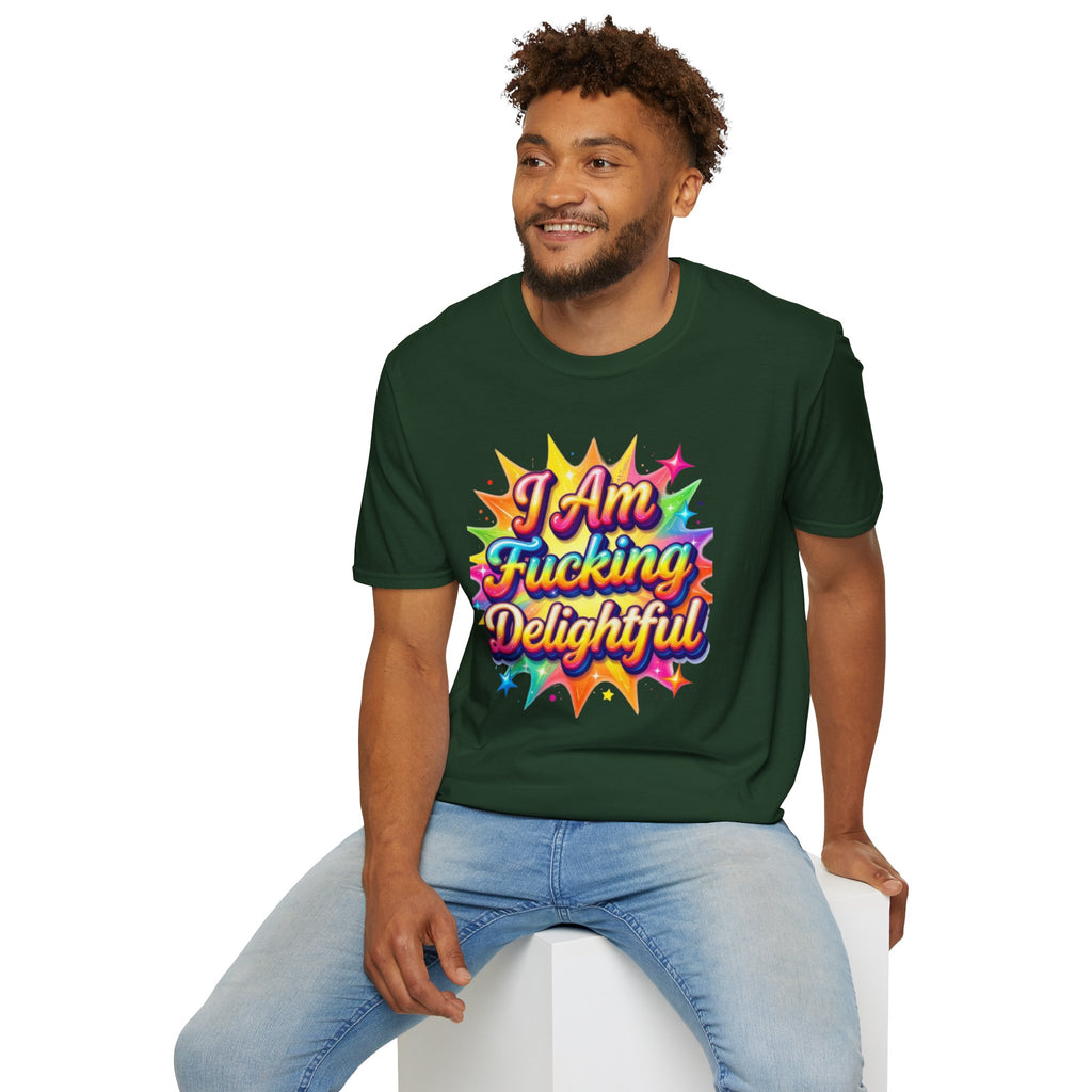 I Am Fucking Delightful T-Shirt - Bold Rainbow Self-Love Graphic Tee