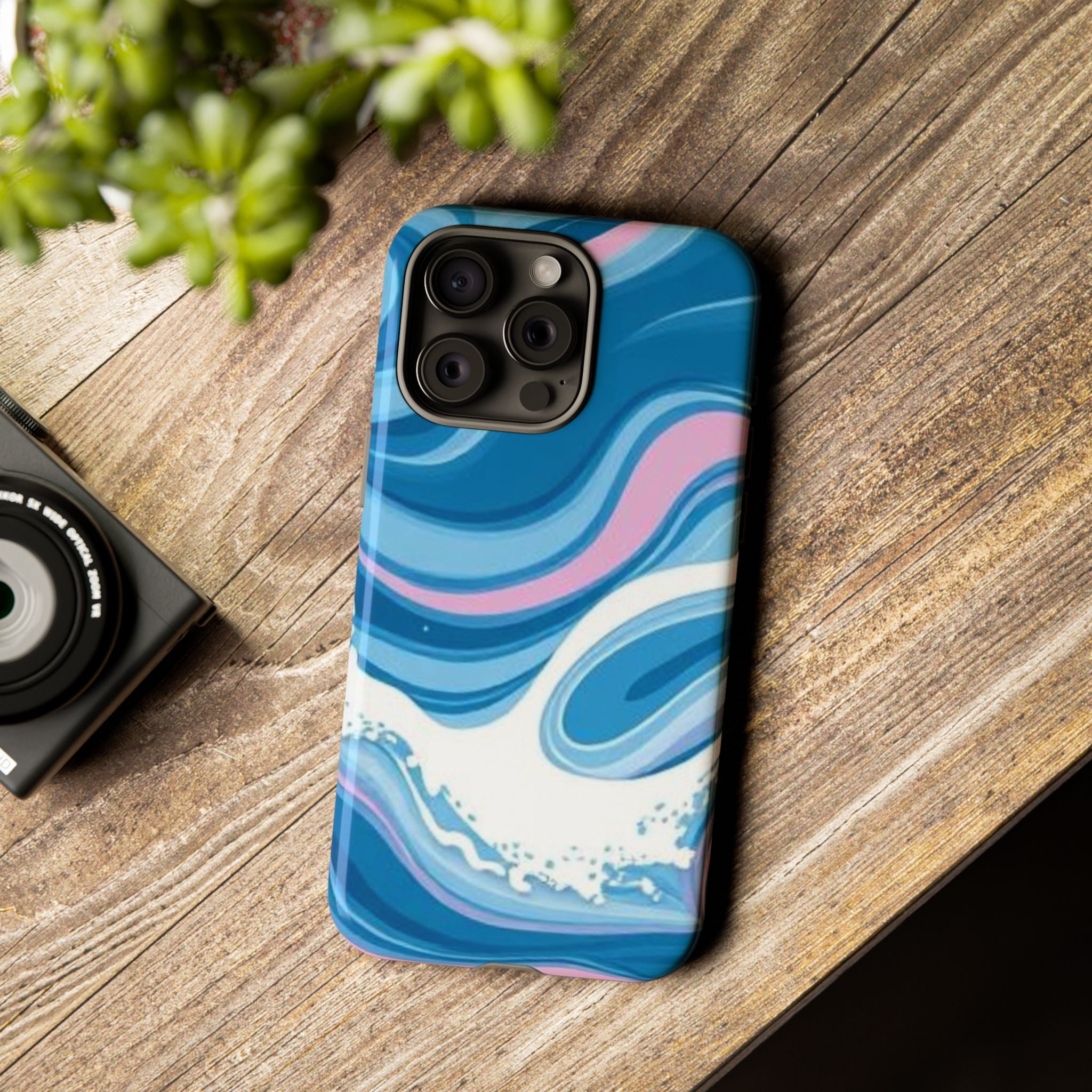 Blue & Pink Swirl Tough Case for iPhone