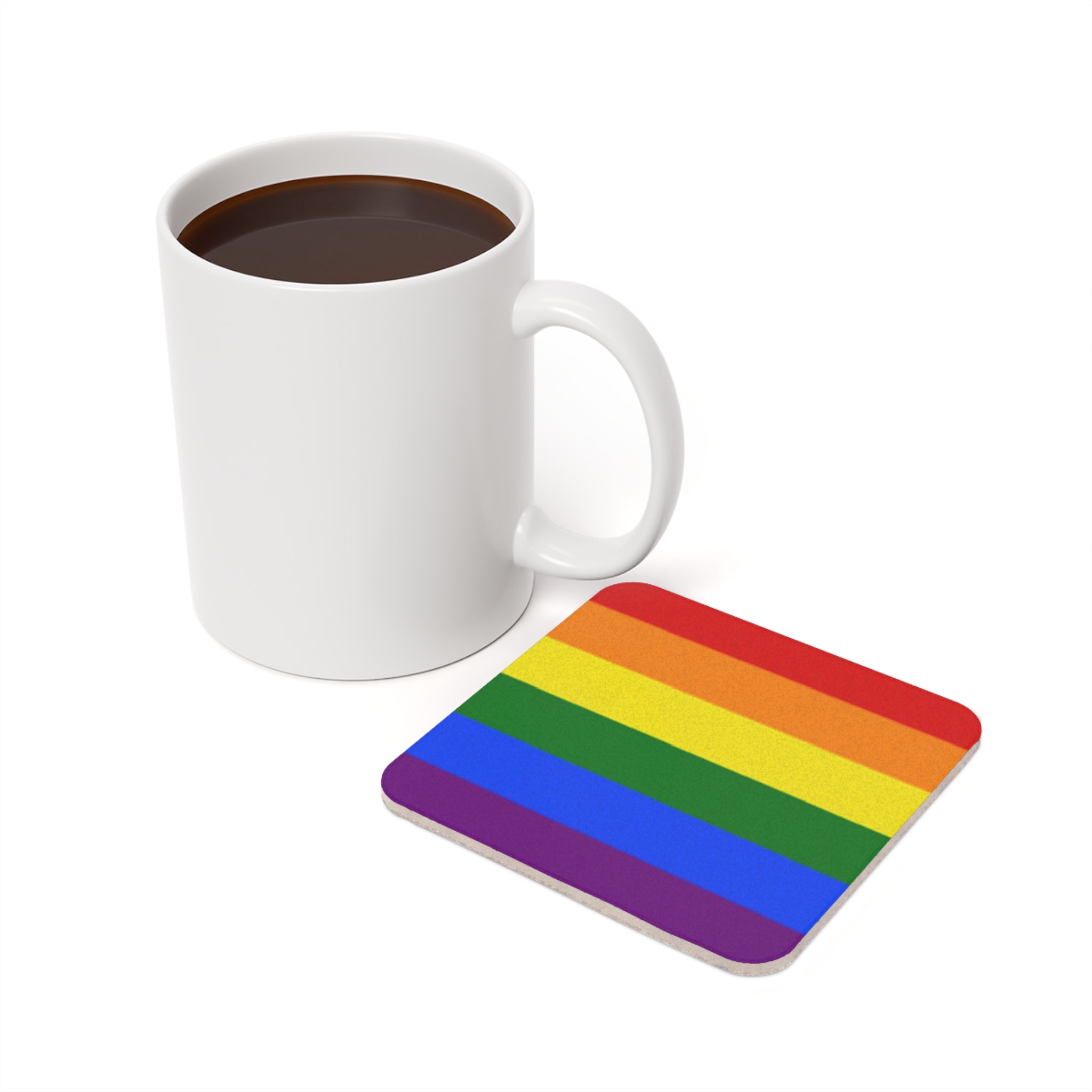 Pride Rainbow Cork Back Coaster – Celebrate Love & Equality