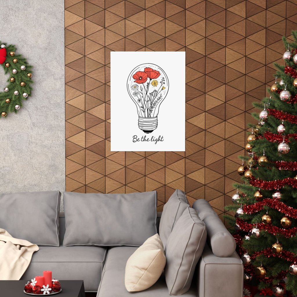 Inspirational Matte Vertical Poster - 'Be the Light'