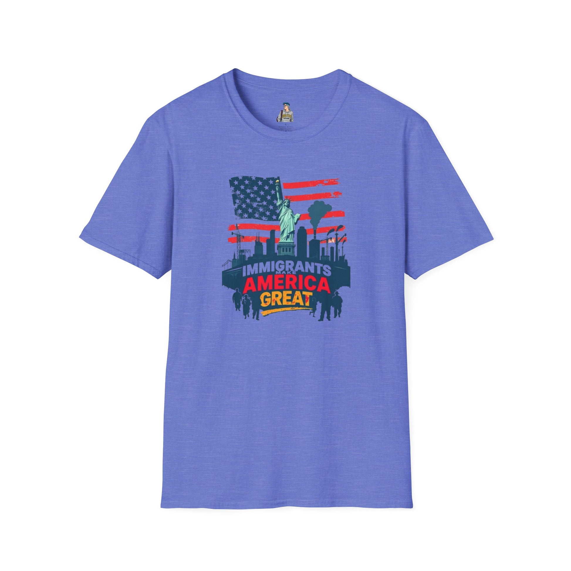 Unisex Softstyle T-Shirt - "Immigrants Make America Great" - Celebrate Diversity & Freedom
