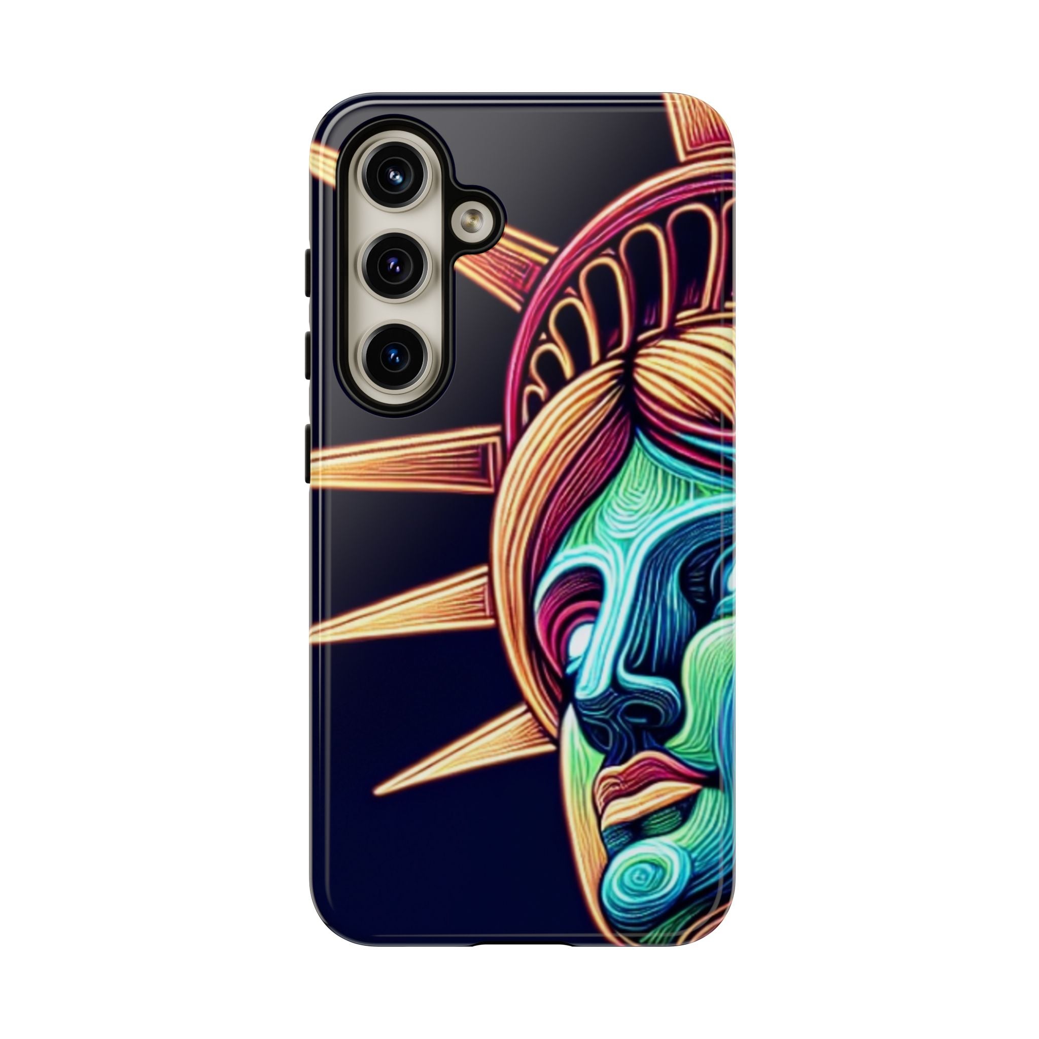 Statue of Liberty Neon Glowing Art Tough Case for Android & iPhone