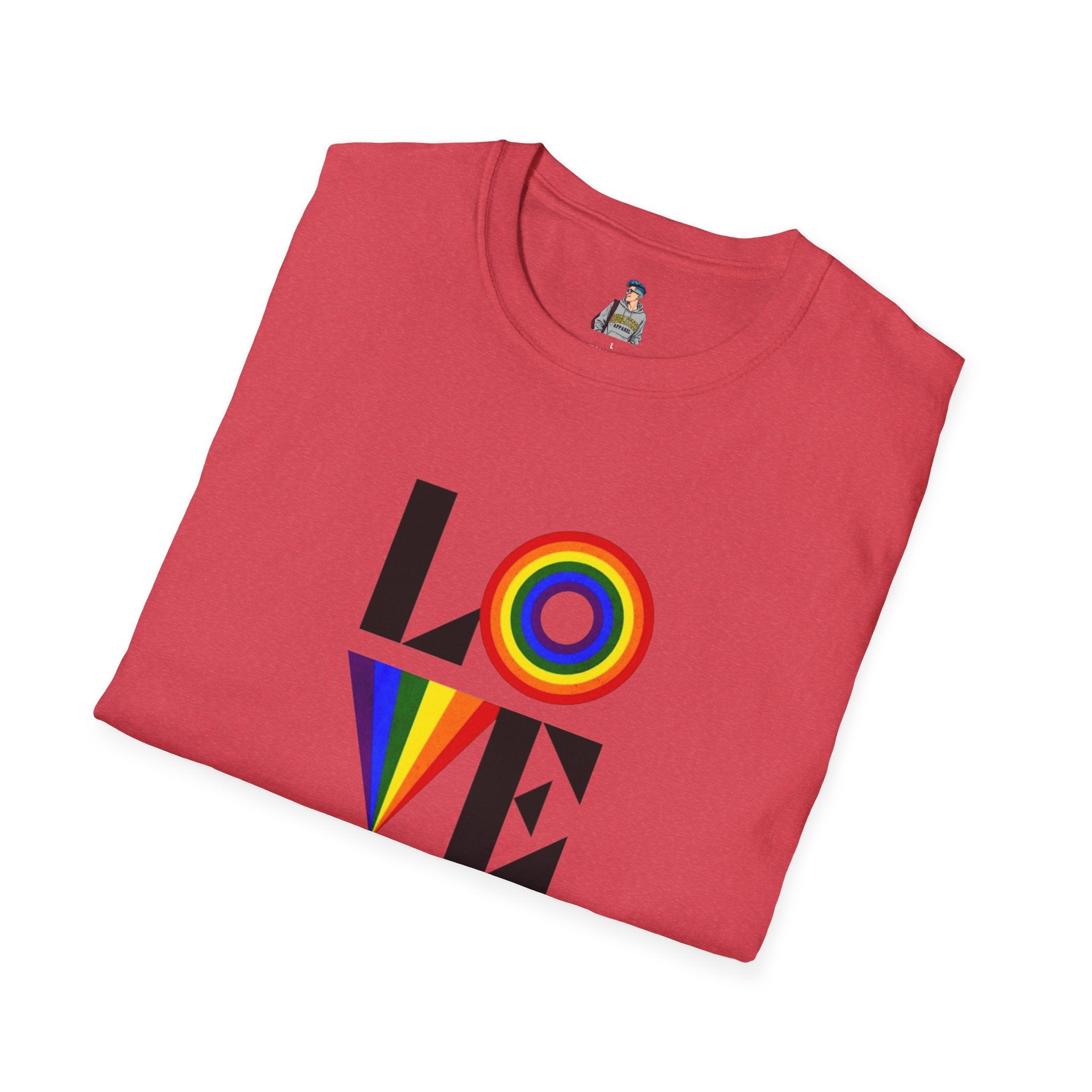 Vibrant LOVE Design for Pride Unisex Softstyle T-Shirt