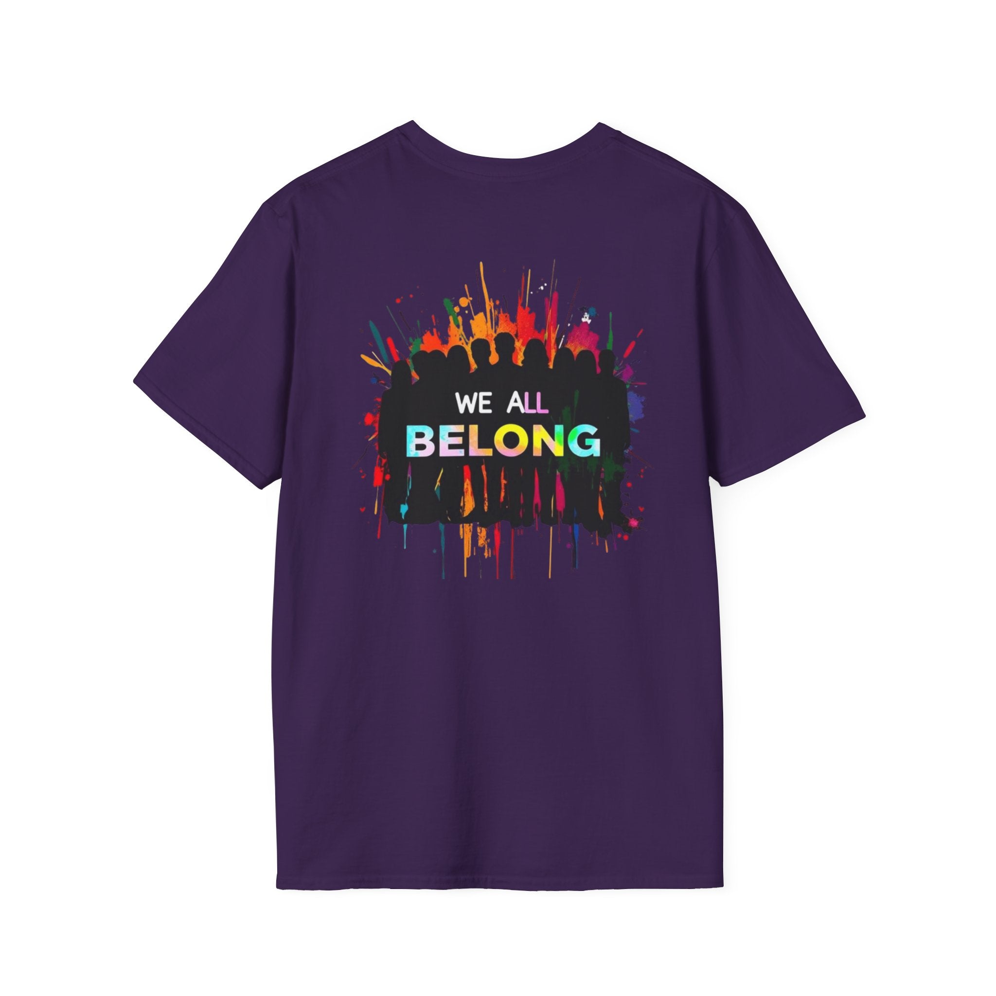 Unisex Softstyle T-Shirt: "Conversion Therapy is Torture" & "We All Belong" - LGBTQ+ Empowerment Tee