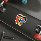 Die-Cut Stickers - Rainbow Paint Splatter Feet