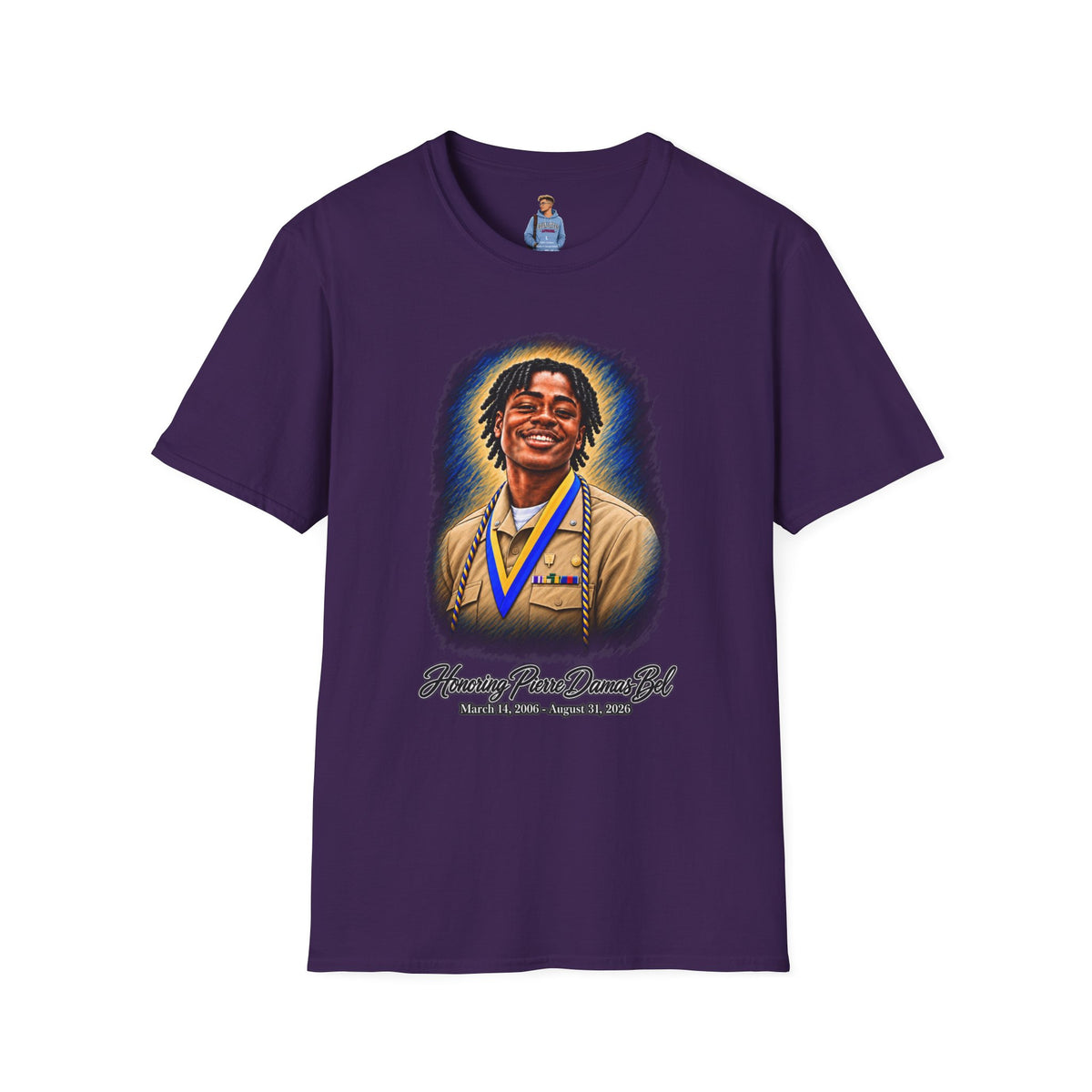 Smiling Portrait Front - In Memory of Pierre Damas Bel T-Shirt