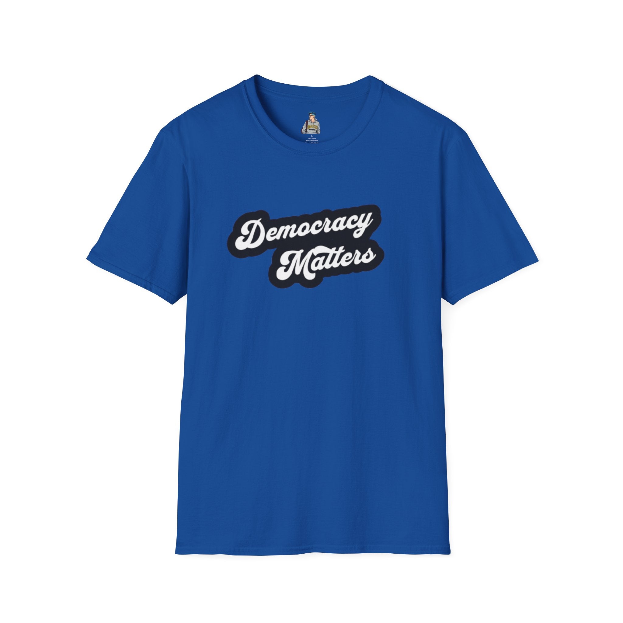 Democracy Matters T-Shirt — Retro Script Political Tee