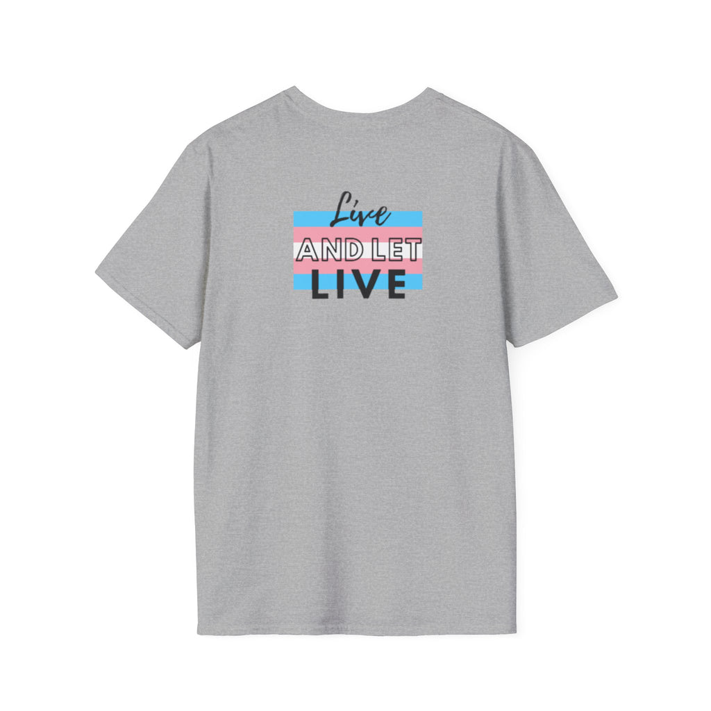 Live and Let Live Safety Pin Unisex Softstyle T-Shirt - Casual LGBTQ+ Pride Tee