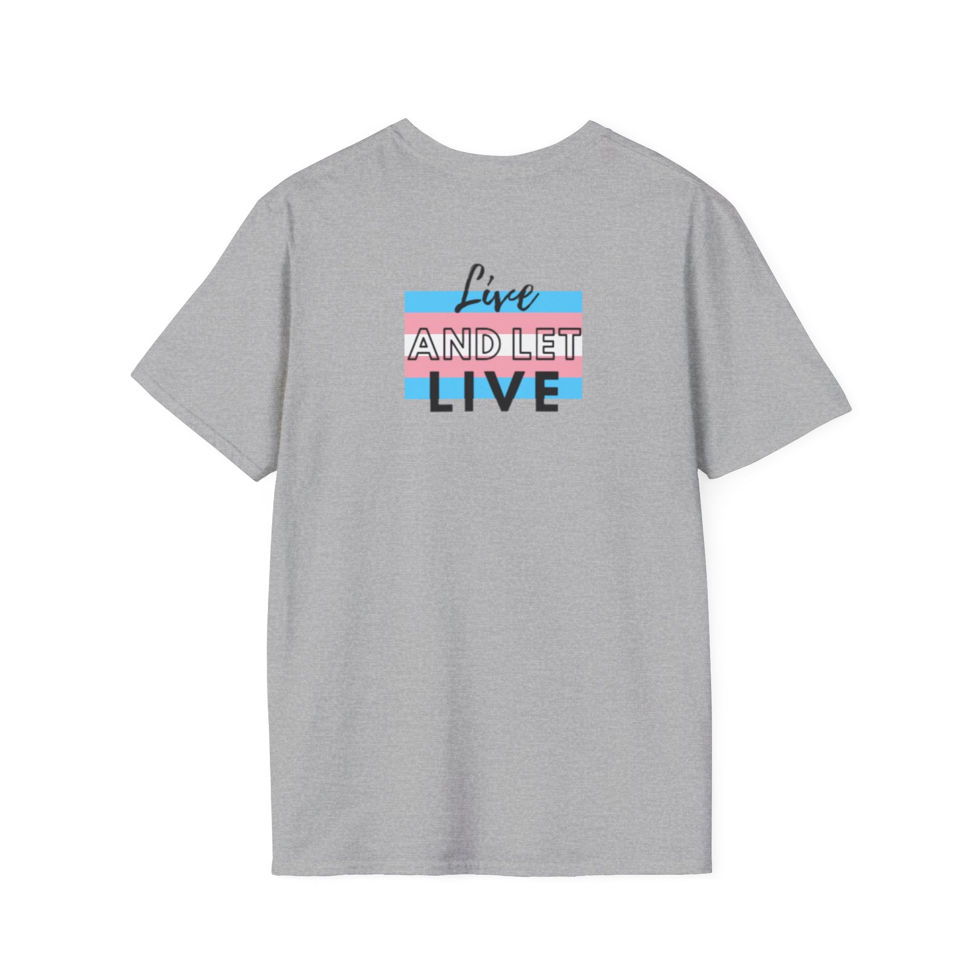Live and Let Live Safety Pin Unisex Softstyle T-Shirt - Casual LGBTQ+ Pride Tee