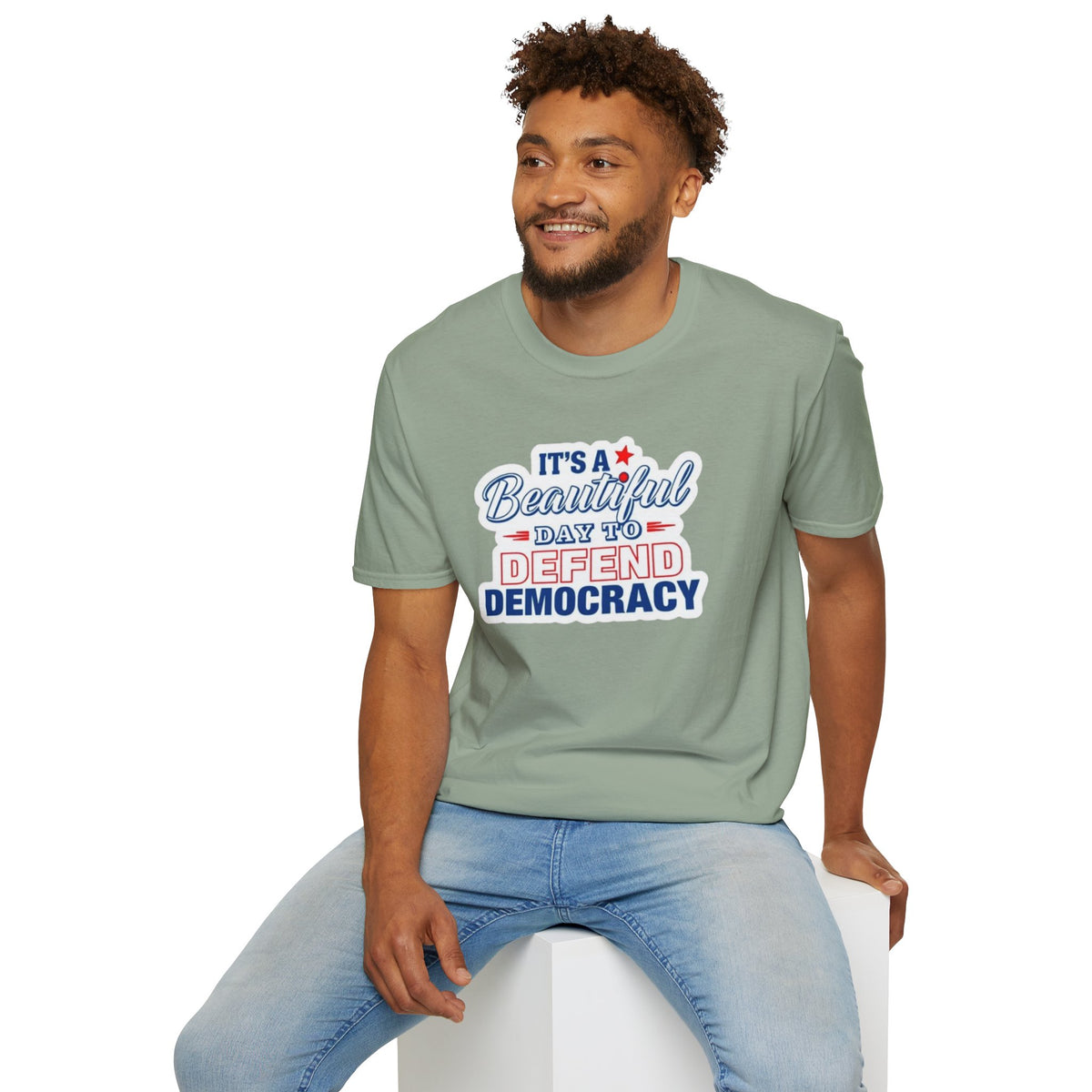 Defend Democracy Unisex Softstyle T-Shirt - Perfect for Activism and Everyday Wear