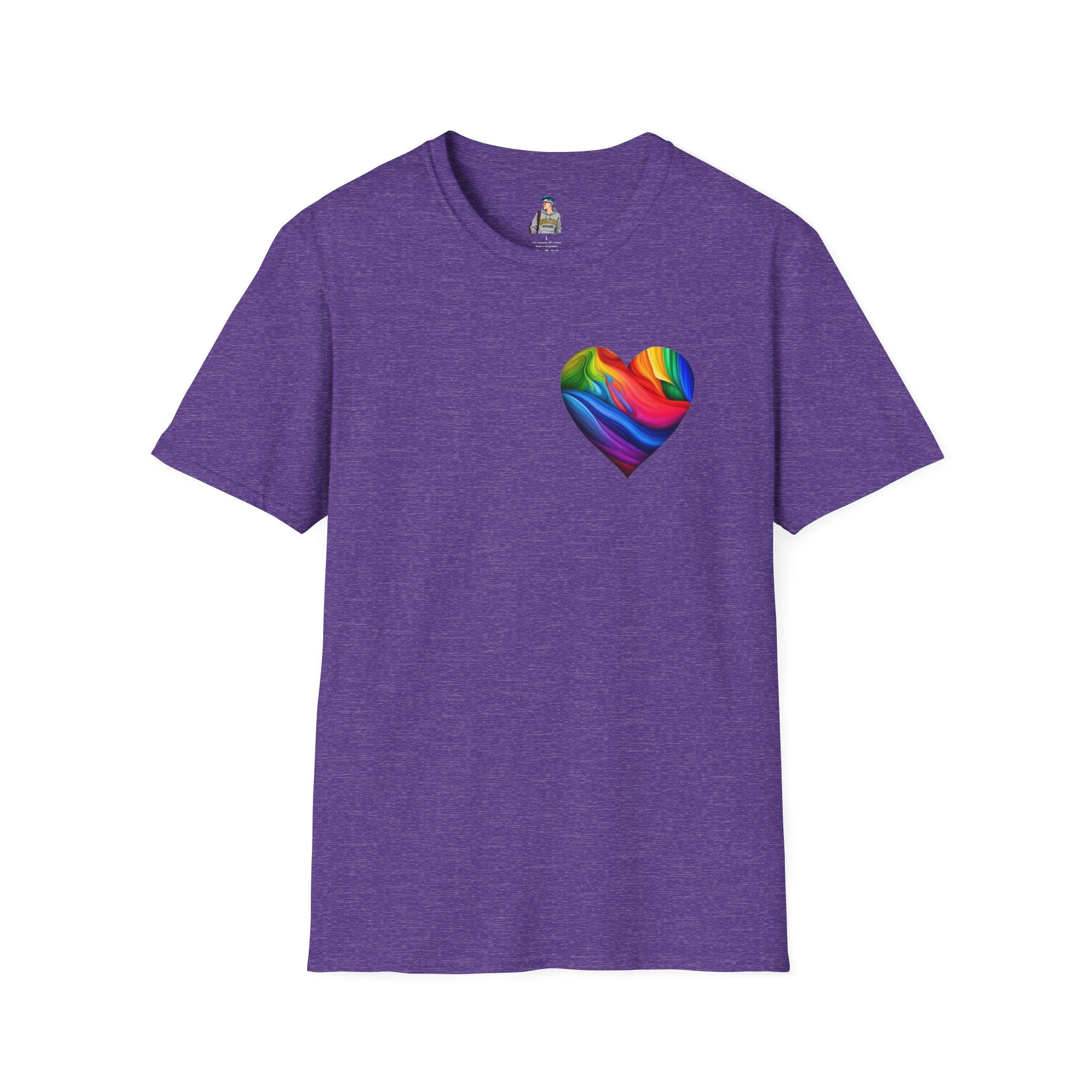 Unisex Softstyle T-Shirt - Pride Heart Design with 'Existence is Resistance'