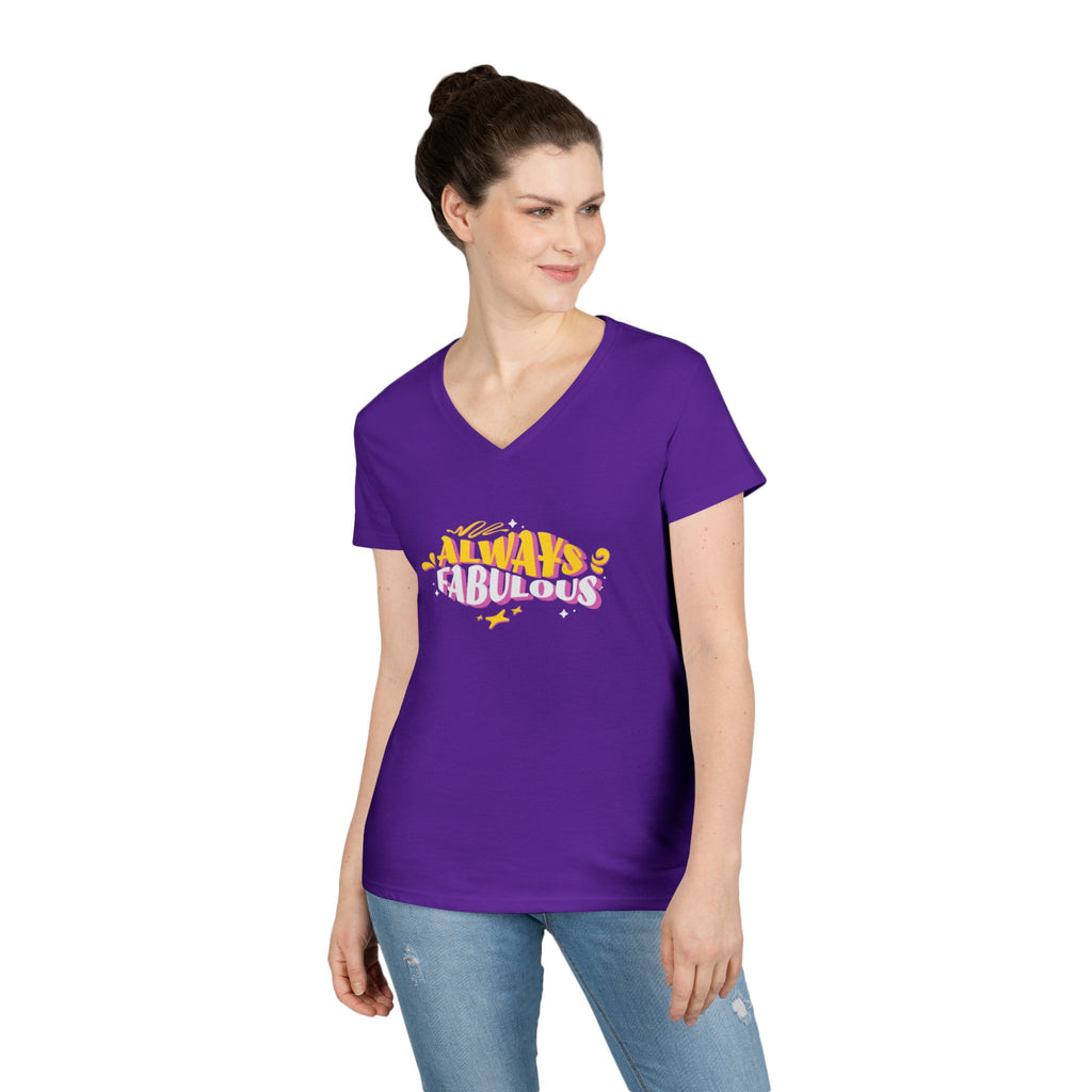 Always Fabulous Ladies' V-Neck T-Shirt - Stylish Casual Wear for Confident Women