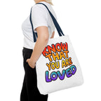Know That You Are Loved Text Design Tote Bag