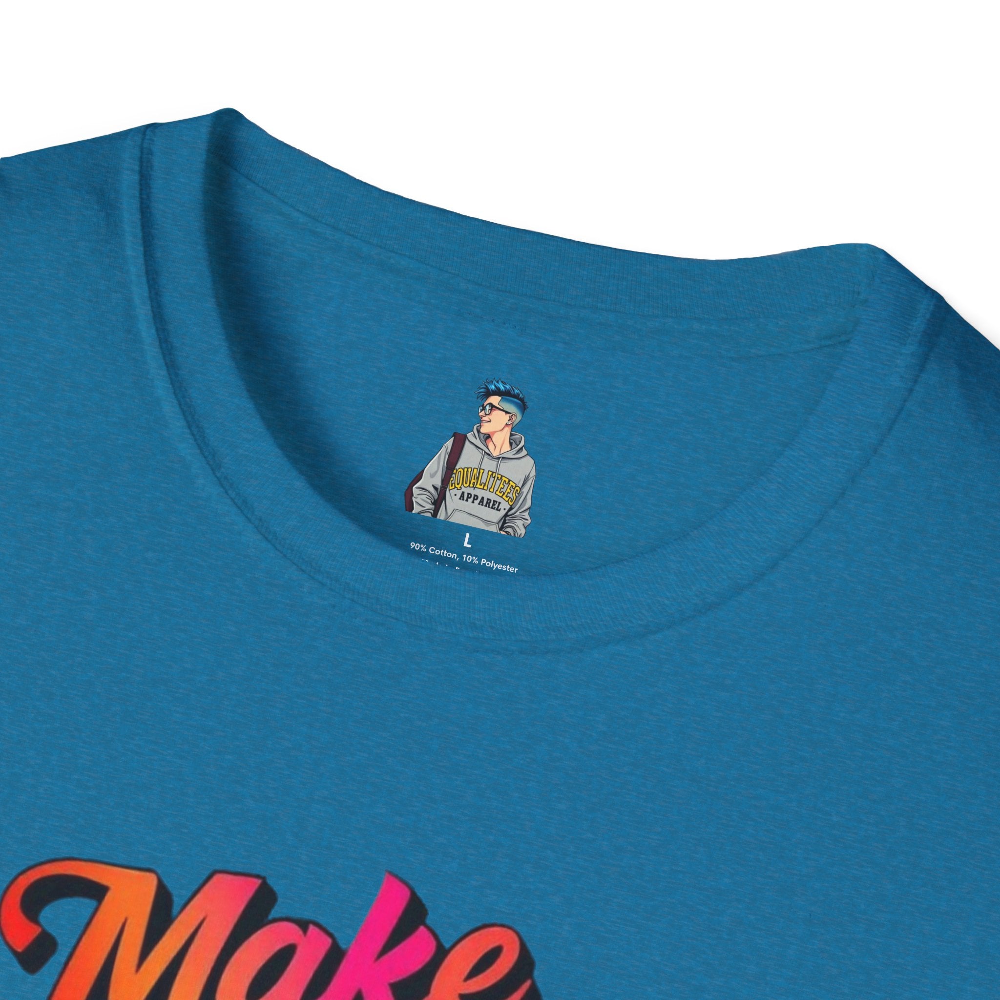 Inspirational Unisex Softstyle T-Shirt - 'Make Good Trouble' Rainbow Statement Tee
