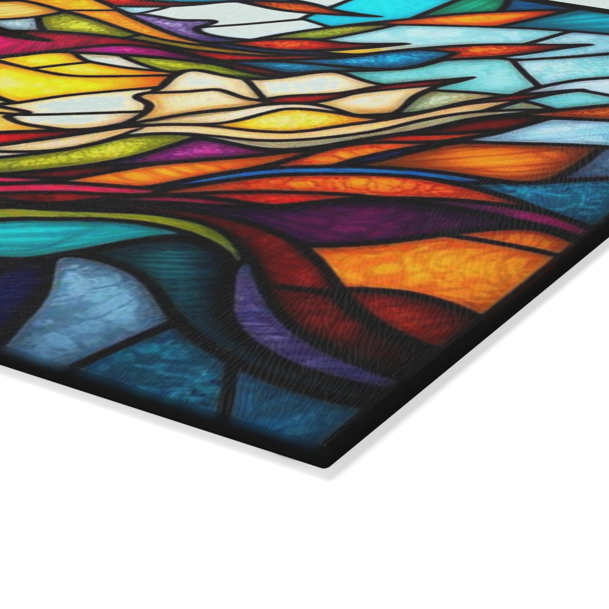 Stained Glass Art Cutting Board - Vibrant Kitchen Decor for Home Chefs